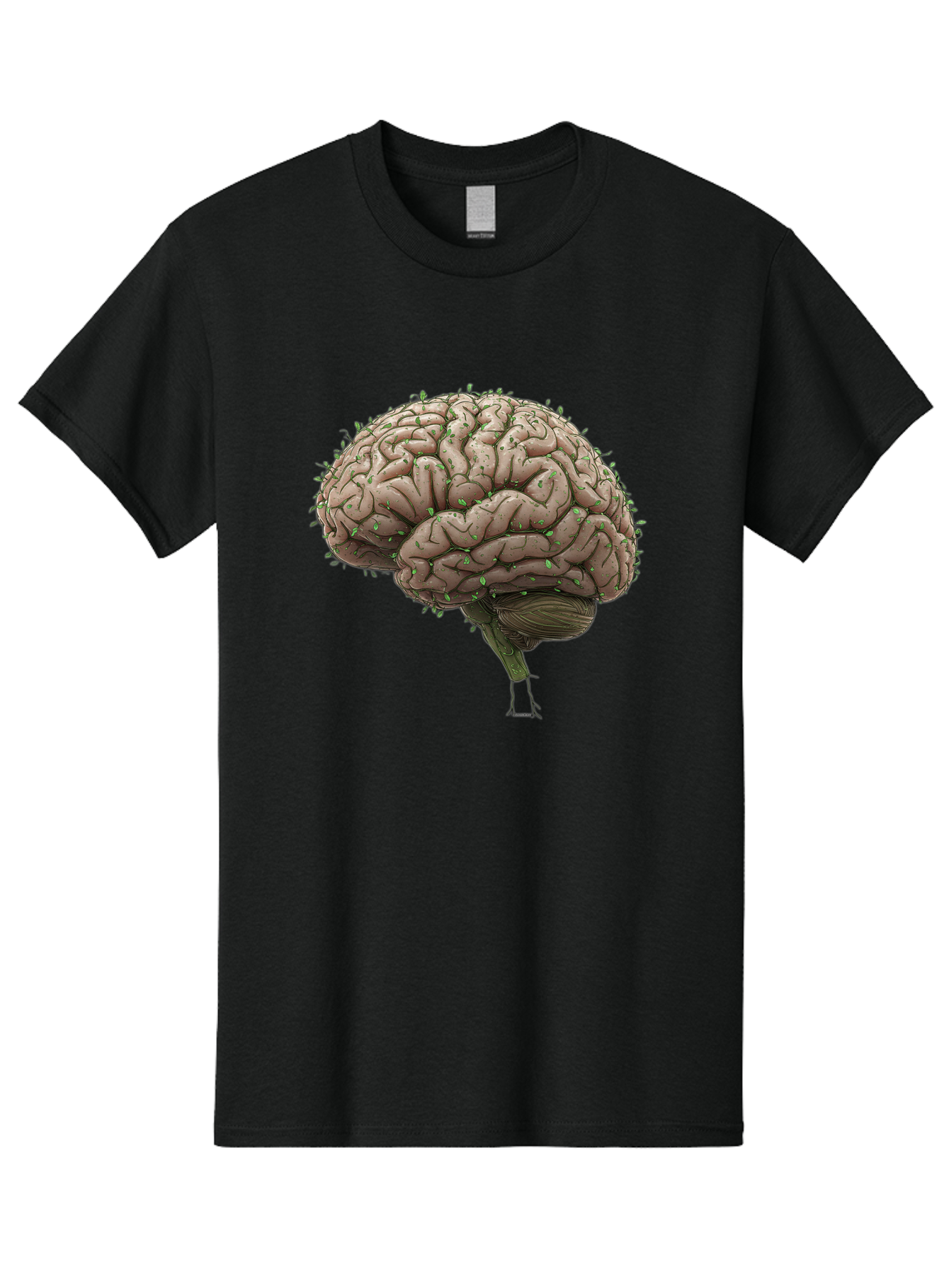 Infected-Brain Men'S Graphic Tee, 100% Cotton, Comfortable Casual Summer Wear, Machine Washable, Human Brain, Bacterial Infection, Neurological Disorder, Cognitive Impairment, Neurodegenerative Disease, Brain Health, Neuroscience, Bae049