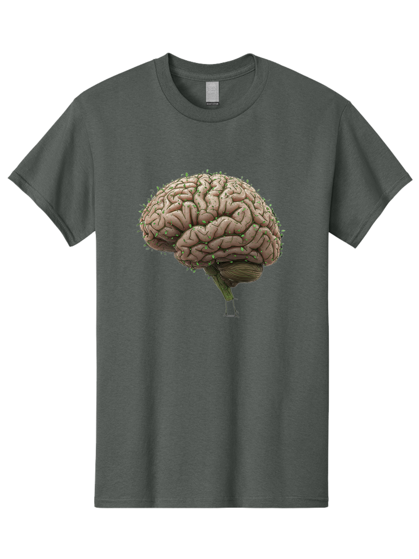 Infected-Brain Men'S Graphic Tee, 100% Cotton, Comfortable Casual Summer Wear, Machine Washable, Human Brain, Bacterial Infection, Neurological Disorder, Cognitive Impairment, Neurodegenerative Disease, Brain Health, Neuroscience, Bae049