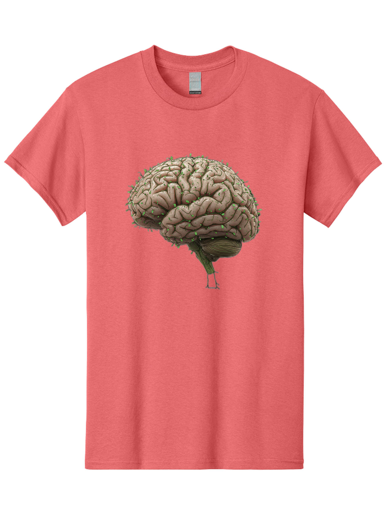 Infected-Brain Men'S Graphic Tee, 100% Cotton, Comfortable Casual Summer Wear, Machine Washable, Human Brain, Bacterial Infection, Neurological Disorder, Cognitive Impairment, Neurodegenerative Disease, Brain Health, Neuroscience, Bae049