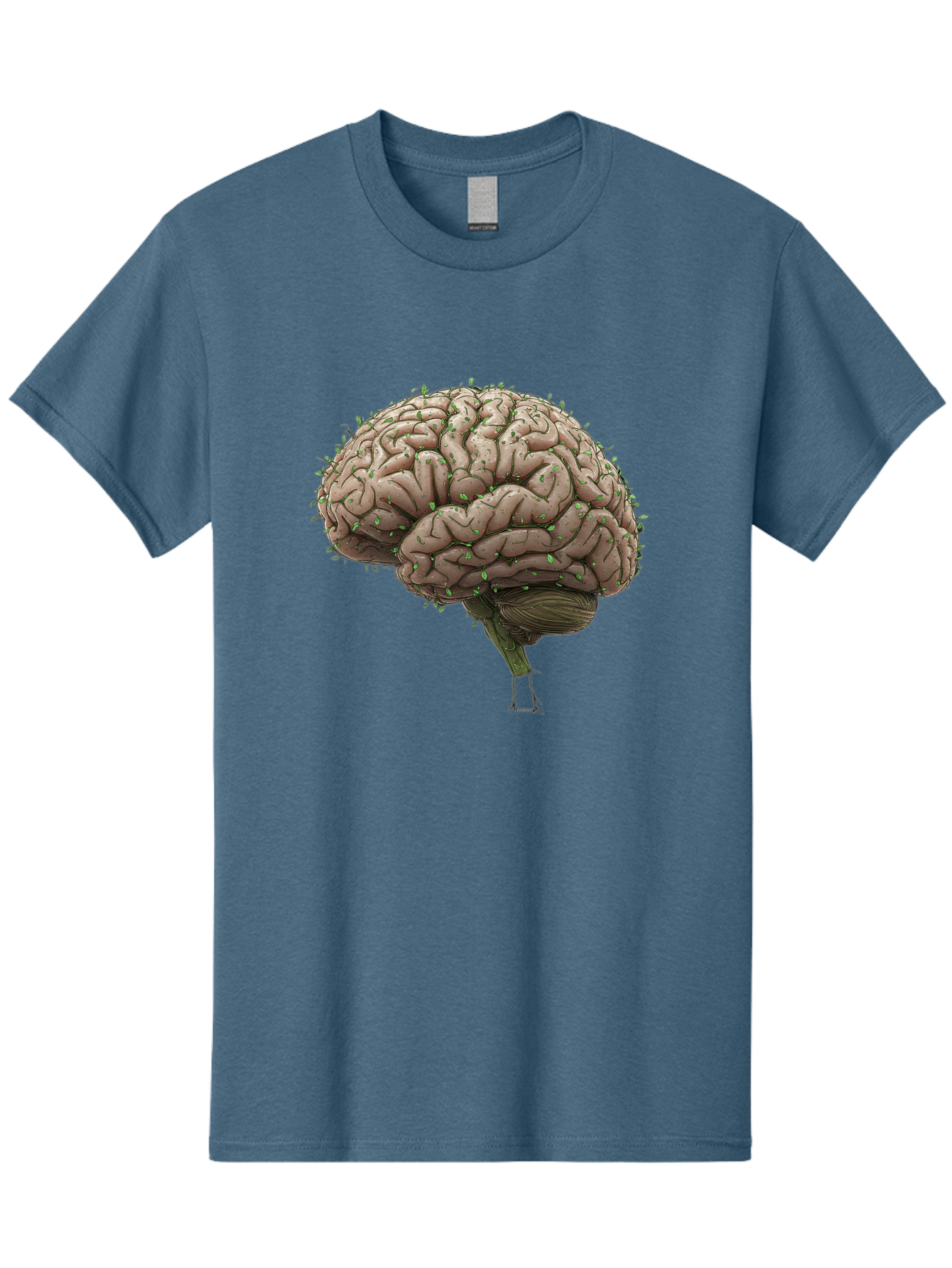 Infected-Brain Men'S Graphic Tee, 100% Cotton, Comfortable Casual Summer Wear, Machine Washable, Human Brain, Bacterial Infection, Neurological Disorder, Cognitive Impairment, Neurodegenerative Disease, Brain Health, Neuroscience, Bae049