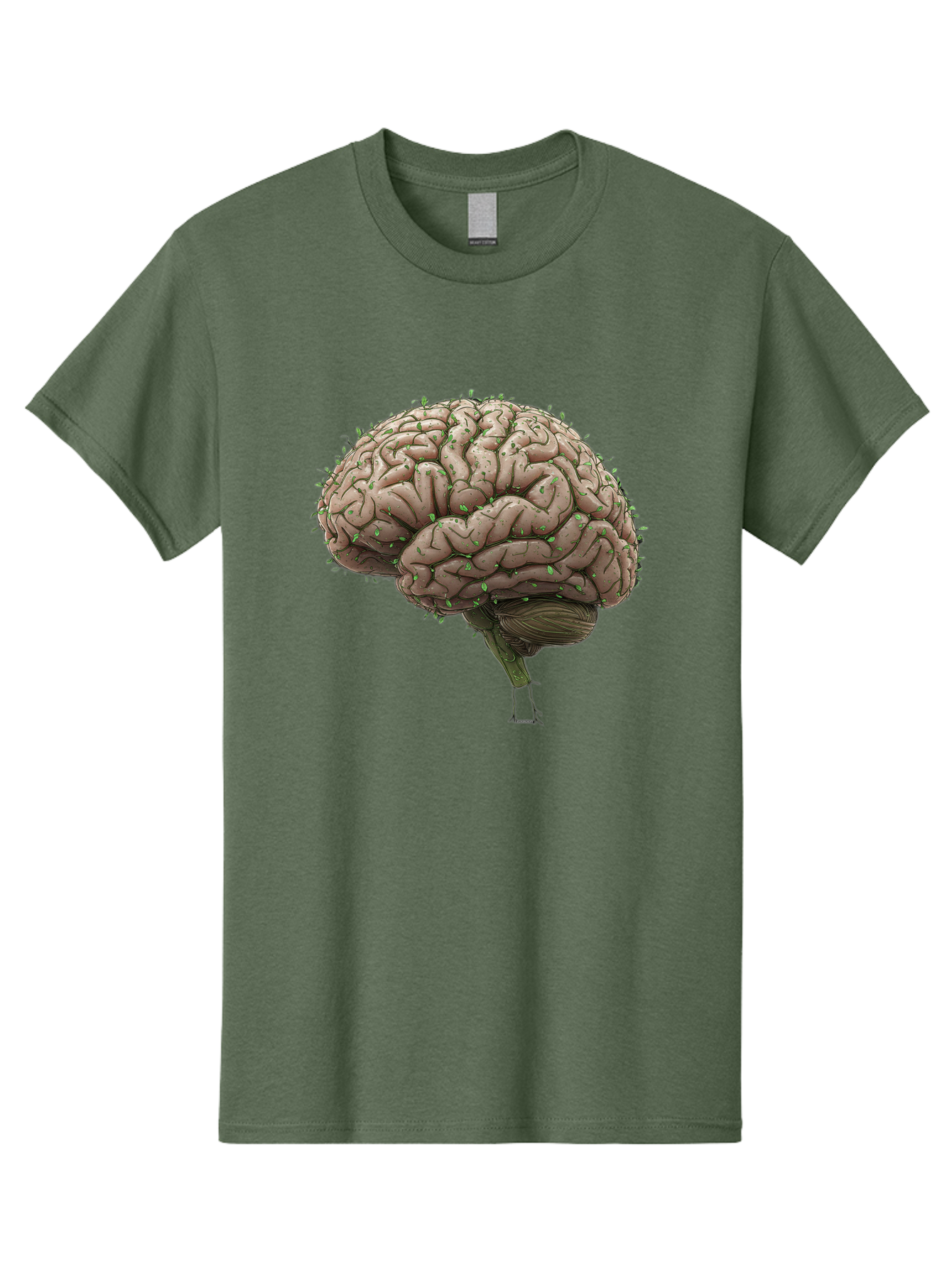 Infected-Brain Men'S Graphic Tee, 100% Cotton, Comfortable Casual Summer Wear, Machine Washable, Human Brain, Bacterial Infection, Neurological Disorder, Cognitive Impairment, Neurodegenerative Disease, Brain Health, Neuroscience, Bae049