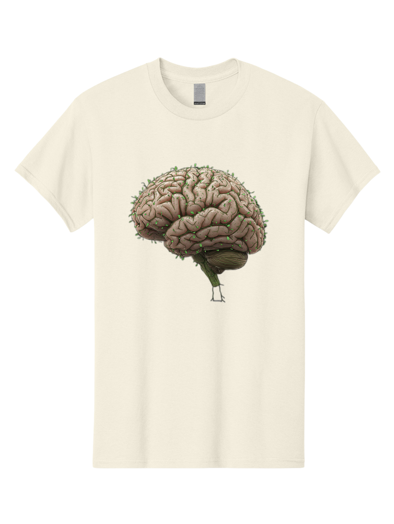 Infected-Brain Men'S Graphic Tee, 100% Cotton, Comfortable Casual Summer Wear, Machine Washable, Human Brain, Bacterial Infection, Neurological Disorder, Cognitive Impairment, Neurodegenerative Disease, Brain Health, Neuroscience, Bae049