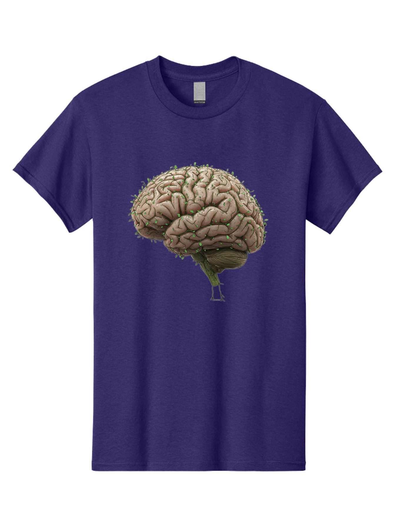 Infected-Brain Men'S Graphic Tee, 100% Cotton, Comfortable Casual Summer Wear, Machine Washable, Human Brain, Bacterial Infection, Neurological Disorder, Cognitive Impairment, Neurodegenerative Disease, Brain Health, Neuroscience, Bae049