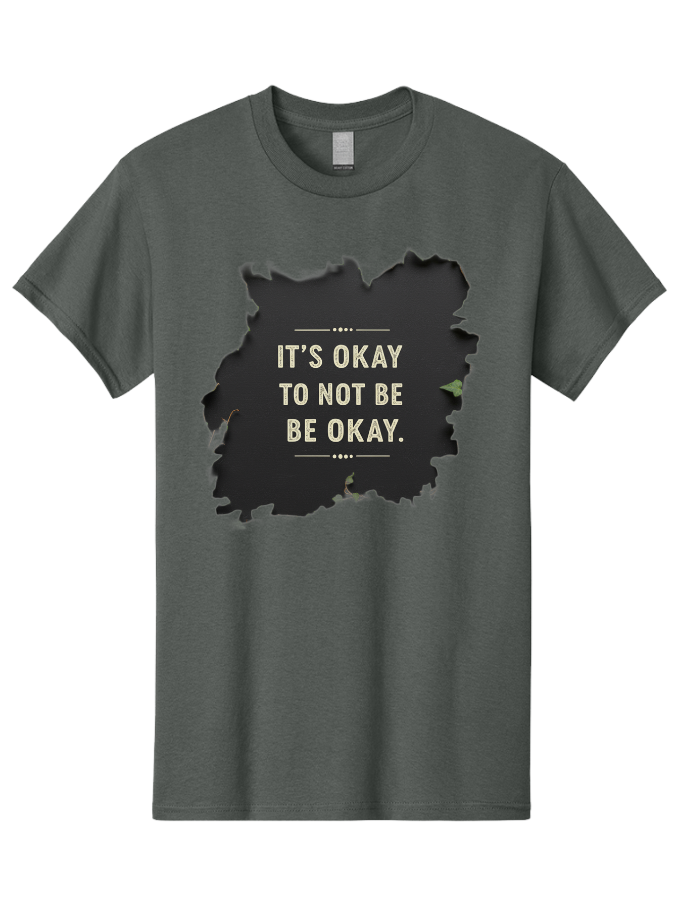 It-S-Okay-To-Not-Be-Okay-5 Men'S Graphic Tee, 100% Cotton, Comfortable Casual Summer Wear, Machine Washable, Mental Health Awareness, Inspirational Quote, Emotional Support, Self Care, Positive Affirmation, Motivational Message, Bae054