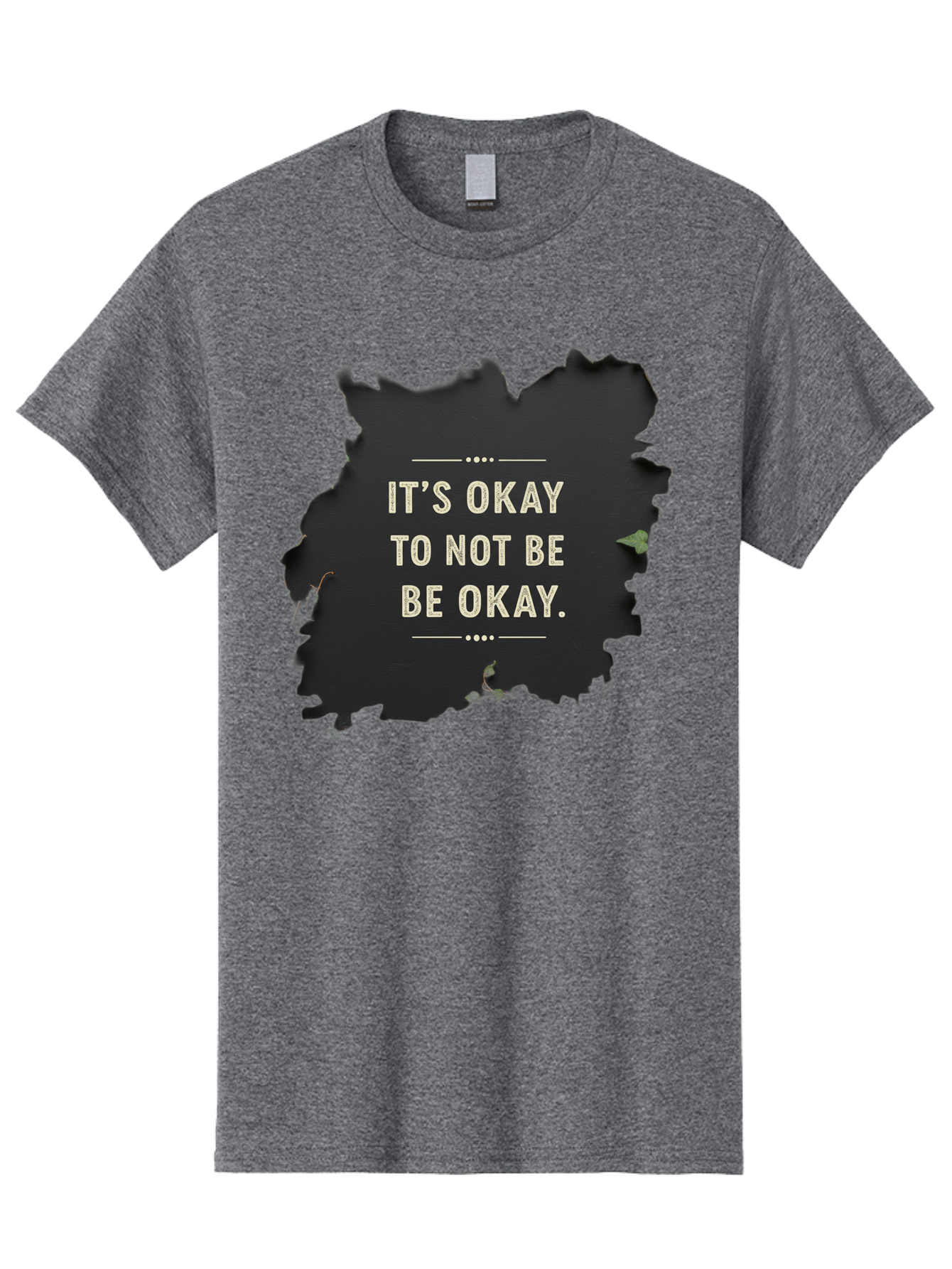 It-S-Okay-To-Not-Be-Okay-5 Men'S Graphic Tee, 100% Cotton, Comfortable Casual Summer Wear, Machine Washable, Mental Health Awareness, Inspirational Quote, Emotional Support, Self Care, Positive Affirmation, Motivational Message, Bae054