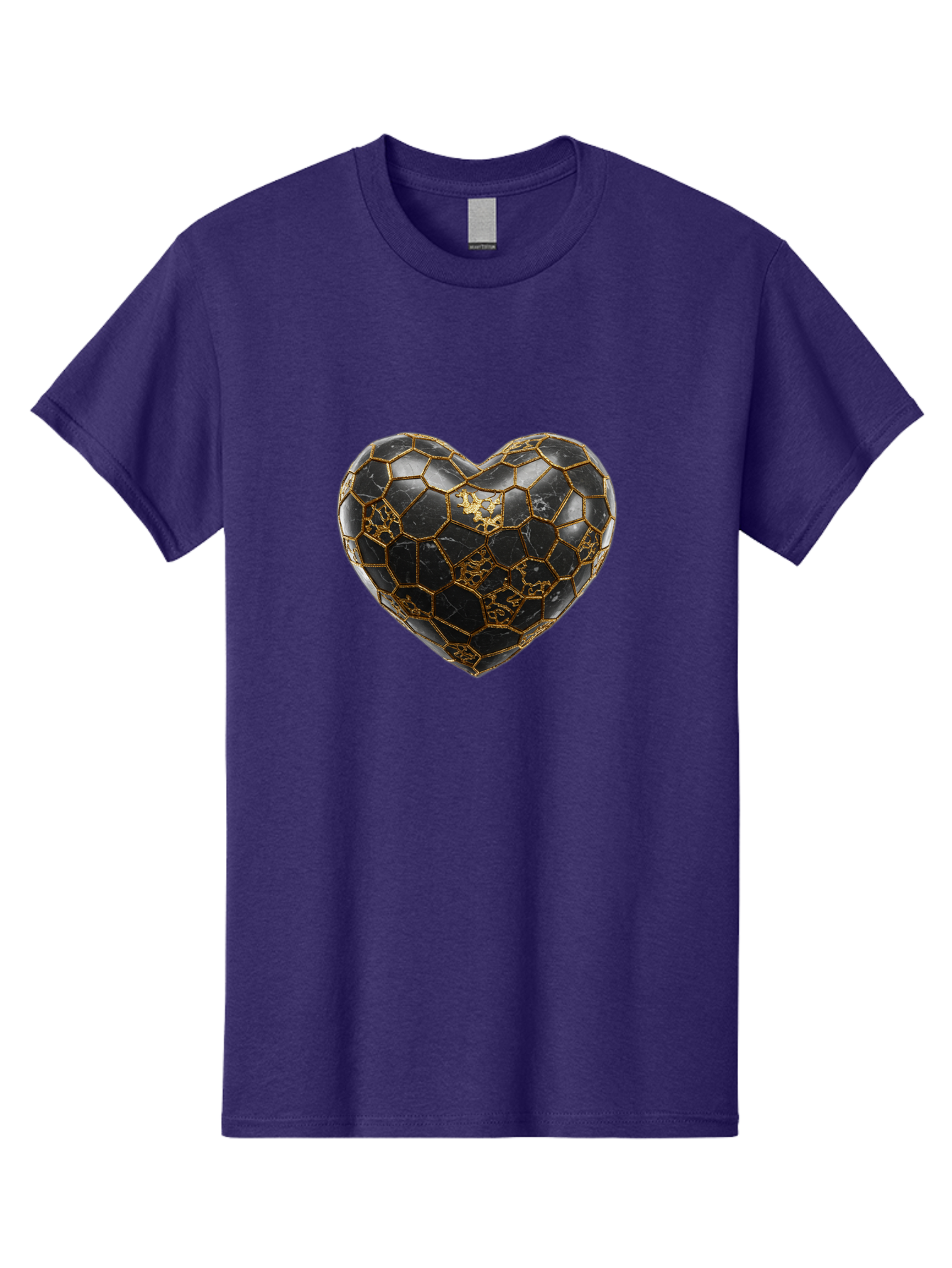 Kintsugi-Heart-4 Men'S Graphic Tee, 100% Cotton, Comfortable Casual Summer Wear, Machine Washable, Kintsugi Heart, Broken Heart, Golden Repair, Black Ceramic, Mended Love, Imperfect Beauty, Artisanal Craftsmanship, Unique Design, Bae059