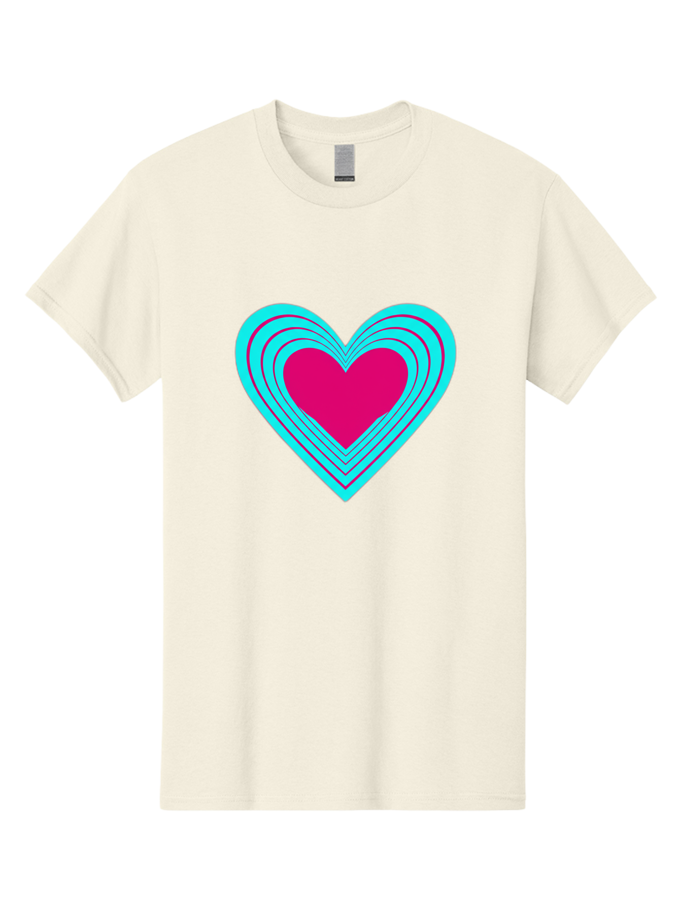 Layered-Heart Men'S Graphic Tee, 100% Cotton, Comfortable Casual Summer Wear, Machine Washable, Layered Heart, Pink And Blue Heart, Love Symbol, Valentine'S Day, Heart Shape, Digital Art, Graphic Design, Layered Effect Bae065