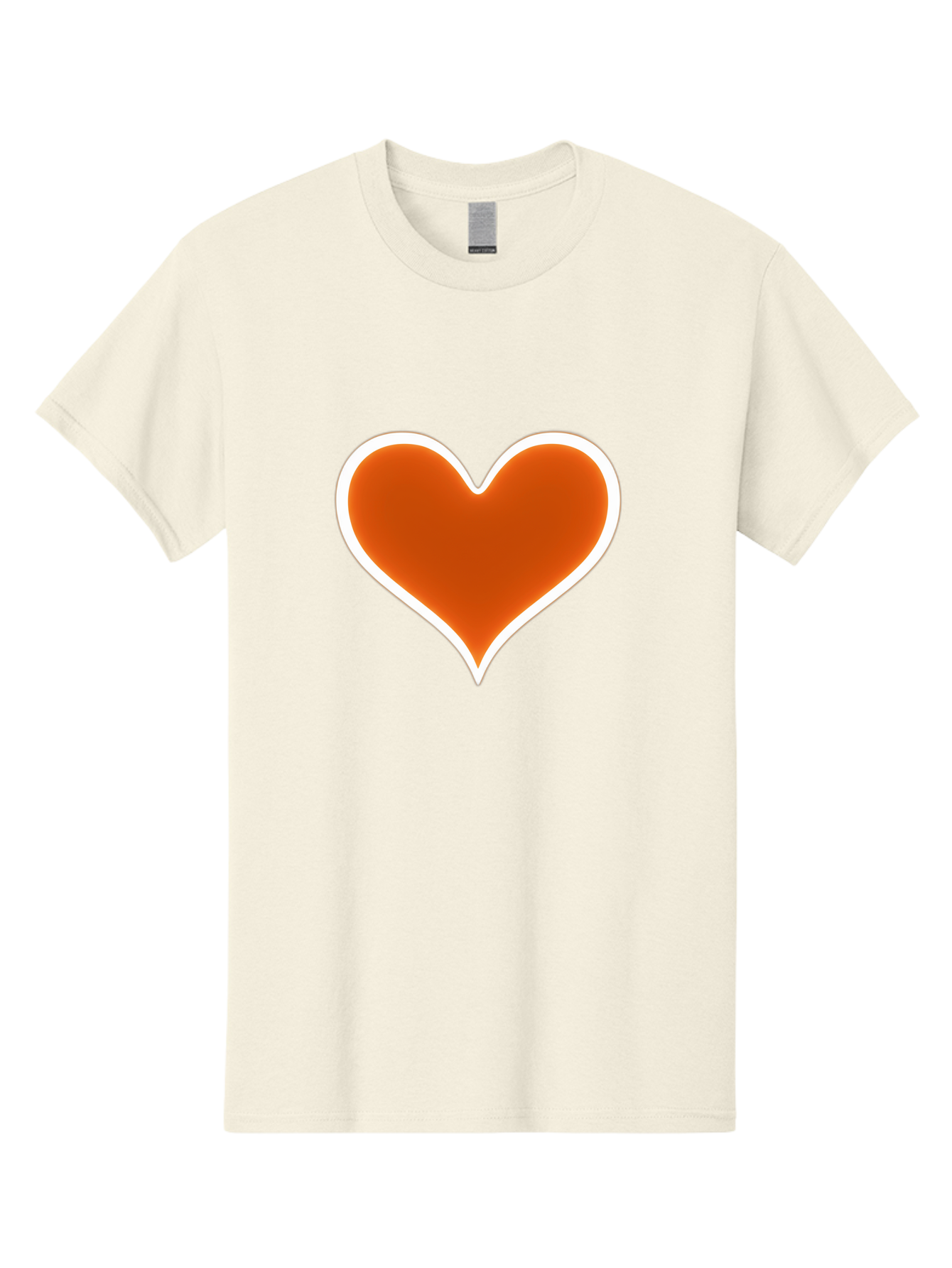 Orange-Heart Men'S Graphic Tee, 100% Cotton, Comfortable Casual Summer Wear, Machine Washable, Orange Heart Symbol, Love Icon, Heart Shape, White Outline, Love Sign, Heart Illustration, Orange Color, Heart Graphic Bae073
