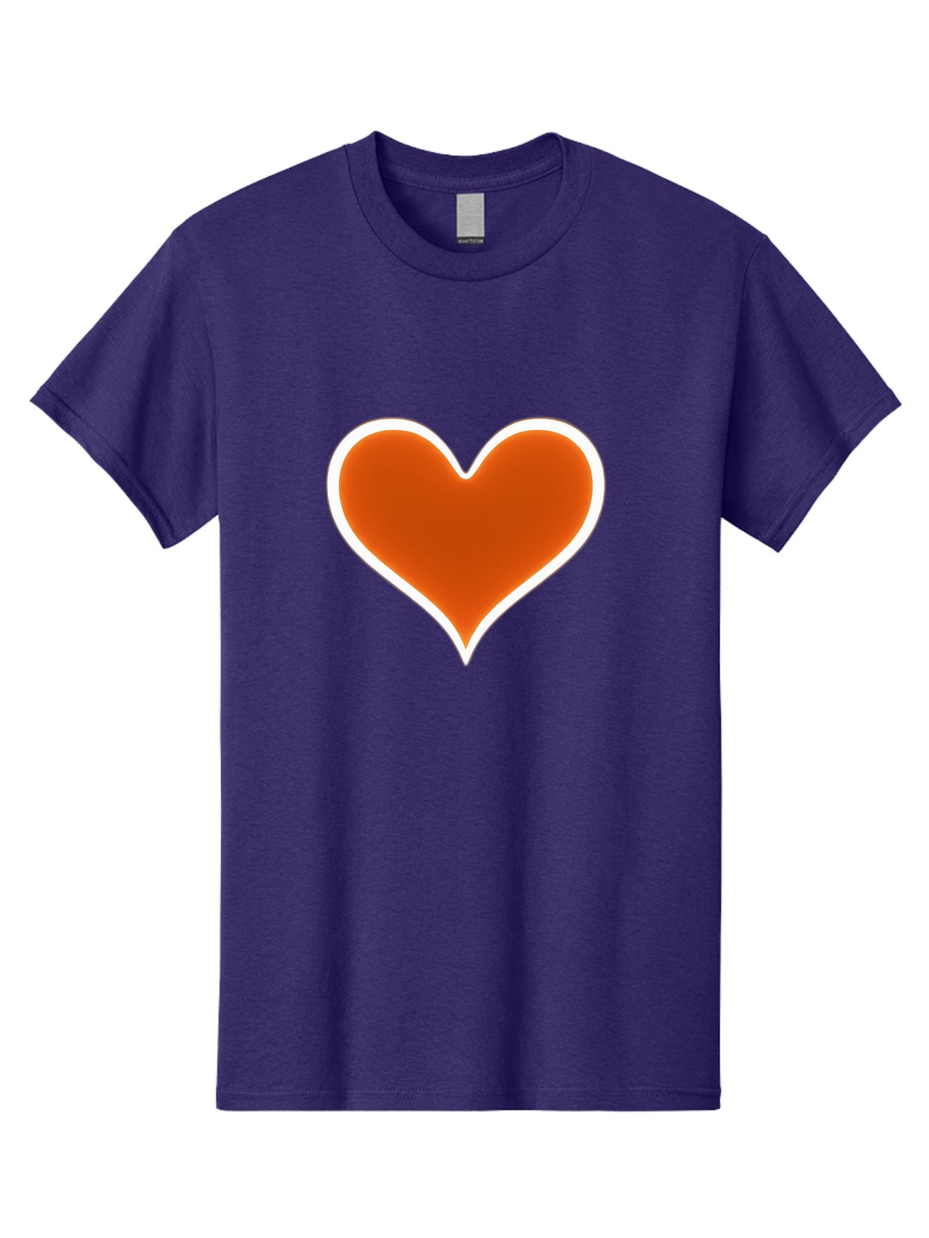 Orange-Heart Men'S Graphic Tee, 100% Cotton, Comfortable Casual Summer Wear, Machine Washable, Orange Heart Symbol, Love Icon, Heart Shape, White Outline, Love Sign, Heart Illustration, Orange Color, Heart Graphic Bae073