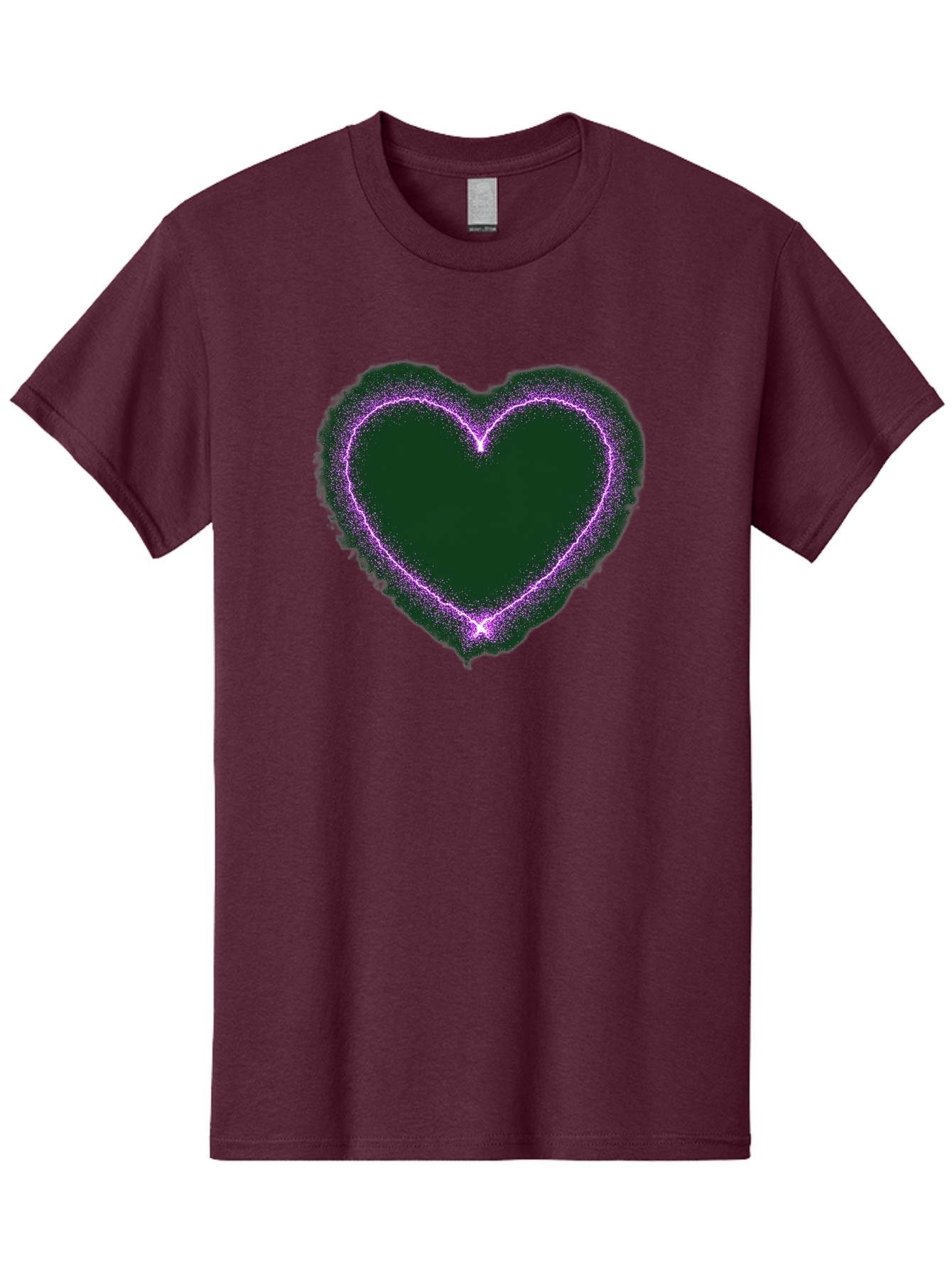 Purple-Heart-1 Men'S Graphic Tee, 100% Cotton, Comfortable Casual Summer Wear, Machine Washable, Purple Heart Shape, Neon Light, Glowing Heart, Love Symbol, Romantic Gesture, Vibrant Purple, Heart Outline, Sparkles, Festive Design, Bae074