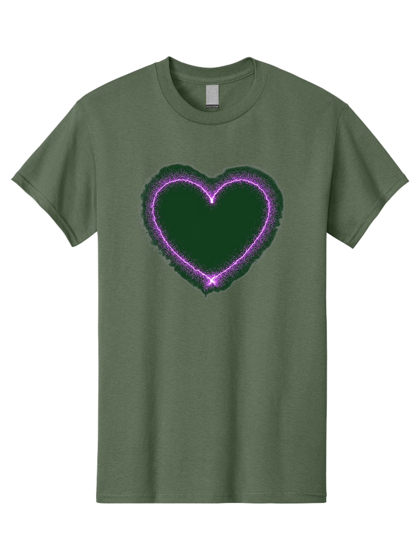 Purple-Heart-1 Men'S Graphic Tee, 100% Cotton, Comfortable Casual Summer Wear, Machine Washable, Purple Heart Shape, Neon Light, Glowing Heart, Love Symbol, Romantic Gesture, Vibrant Purple, Heart Outline, Sparkles, Festive Design, Bae074