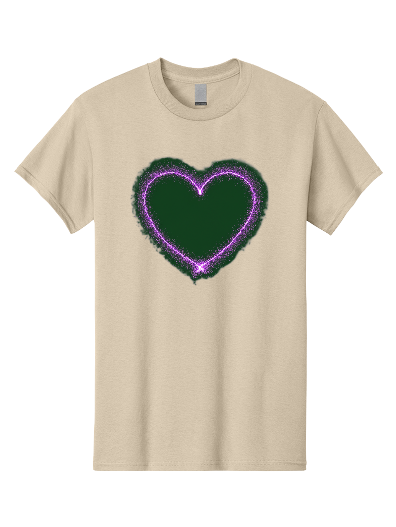 Purple-Heart-1 Men'S Graphic Tee, 100% Cotton, Comfortable Casual Summer Wear, Machine Washable, Purple Heart Shape, Neon Light, Glowing Heart, Love Symbol, Romantic Gesture, Vibrant Purple, Heart Outline, Sparkles, Festive Design, Bae074