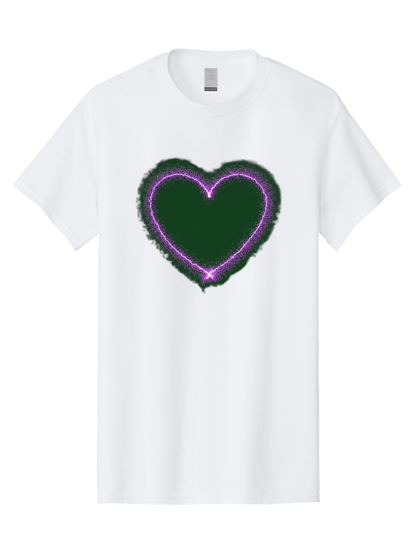 Purple-Heart-1 Men'S Graphic Tee, 100% Cotton, Comfortable Casual Summer Wear, Machine Washable, Purple Heart Shape, Neon Light, Glowing Heart, Love Symbol, Romantic Gesture, Vibrant Purple, Heart Outline, Sparkles, Festive Design, Bae074