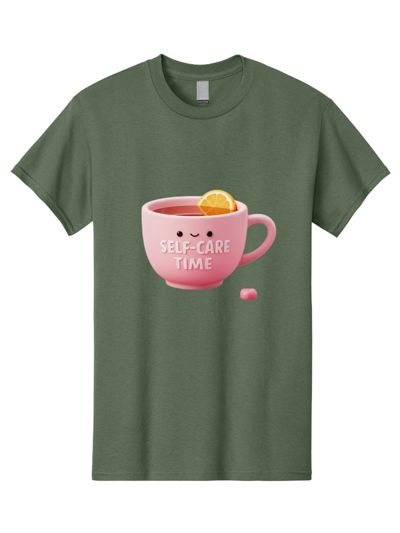 Self-Care-Time-1 Men'S Graphic Tee, 100% Cotton, Comfortable Casual Summer Wear, Machine Washable, Relaxing Tea, Self Care, Wellness, Mindfulness, Pink Tea Cup, Lemon Slice, Cozy Atmosphere, Calming Ambiance, Soothing Drink Bae082