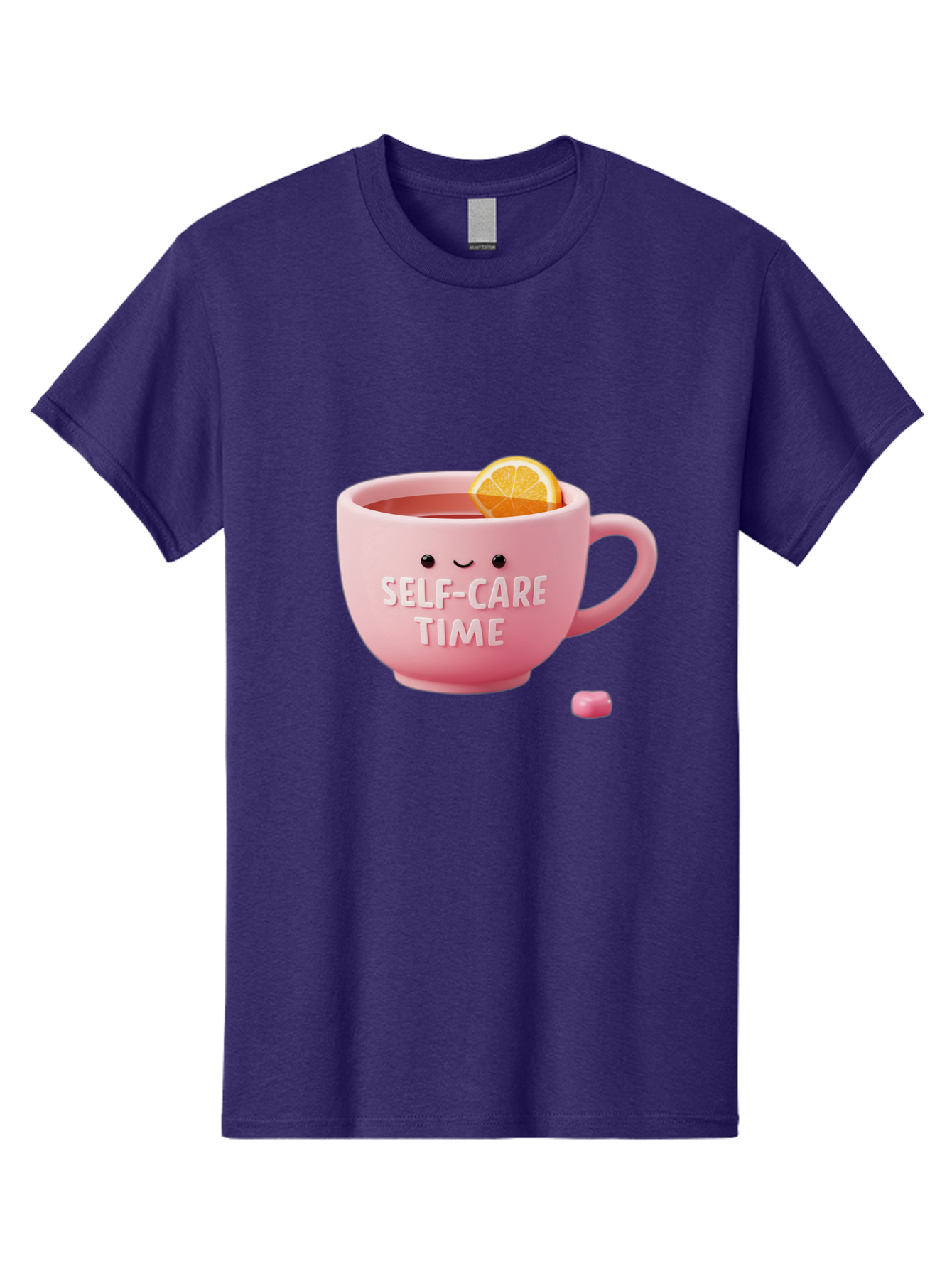 Self-Care-Time-1 Men'S Graphic Tee, 100% Cotton, Comfortable Casual Summer Wear, Machine Washable, Relaxing Tea, Self Care, Wellness, Mindfulness, Pink Tea Cup, Lemon Slice, Cozy Atmosphere, Calming Ambiance, Soothing Drink Bae082