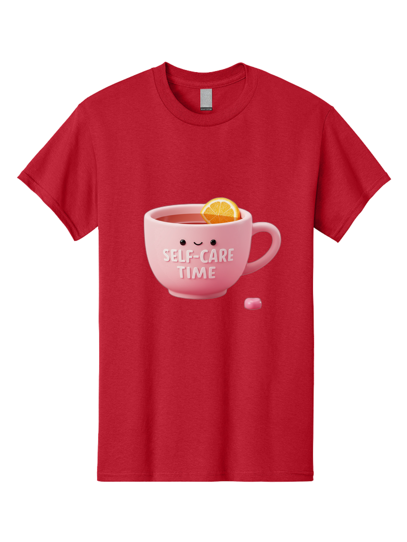 Self-Care-Time-1 Men'S Graphic Tee, 100% Cotton, Comfortable Casual Summer Wear, Machine Washable, Relaxing Tea, Self Care, Wellness, Mindfulness, Pink Tea Cup, Lemon Slice, Cozy Atmosphere, Calming Ambiance, Soothing Drink Bae082