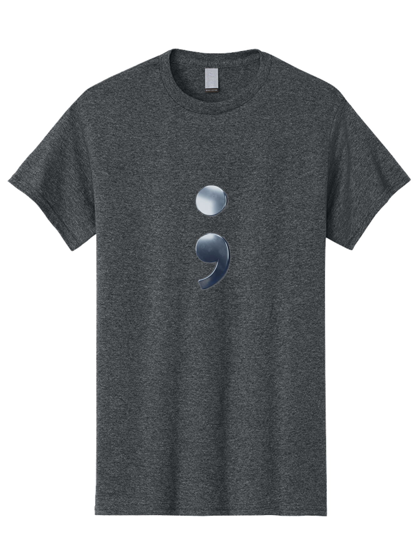 Semicolon-1 Men'S Graphic Tee, 100% Cotton, Comfortable Casual Summer Wear, Machine Washable, Semicolon Symbol, Punctuation Mark, Grammar, Syntax, Writing Tools, Language, Literary Devices, Text Formatting Bae089