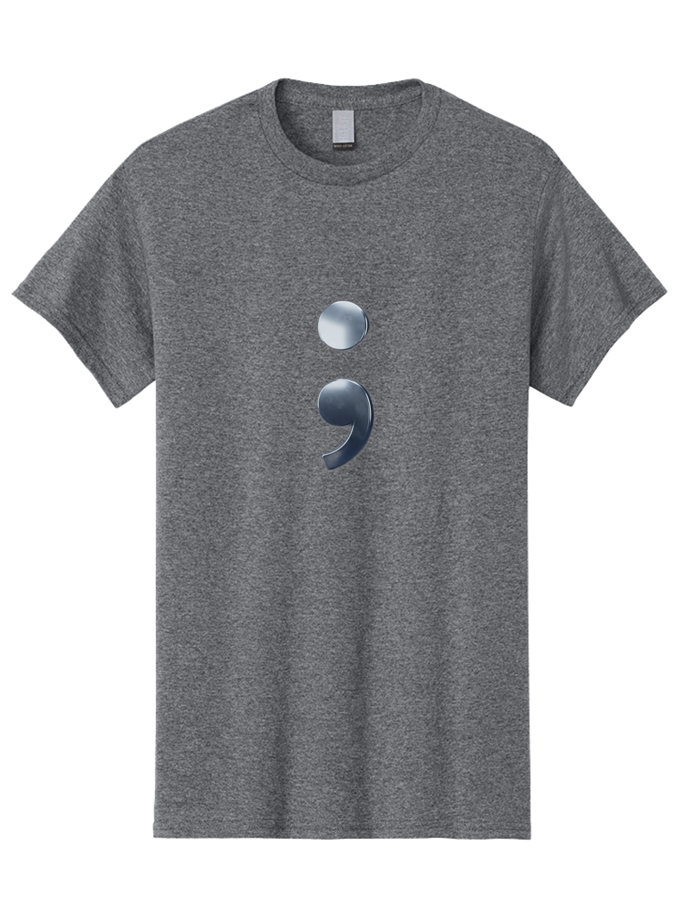 Semicolon-1 Men'S Graphic Tee, 100% Cotton, Comfortable Casual Summer Wear, Machine Washable, Semicolon Symbol, Punctuation Mark, Grammar, Syntax, Writing Tools, Language, Literary Devices, Text Formatting Bae089