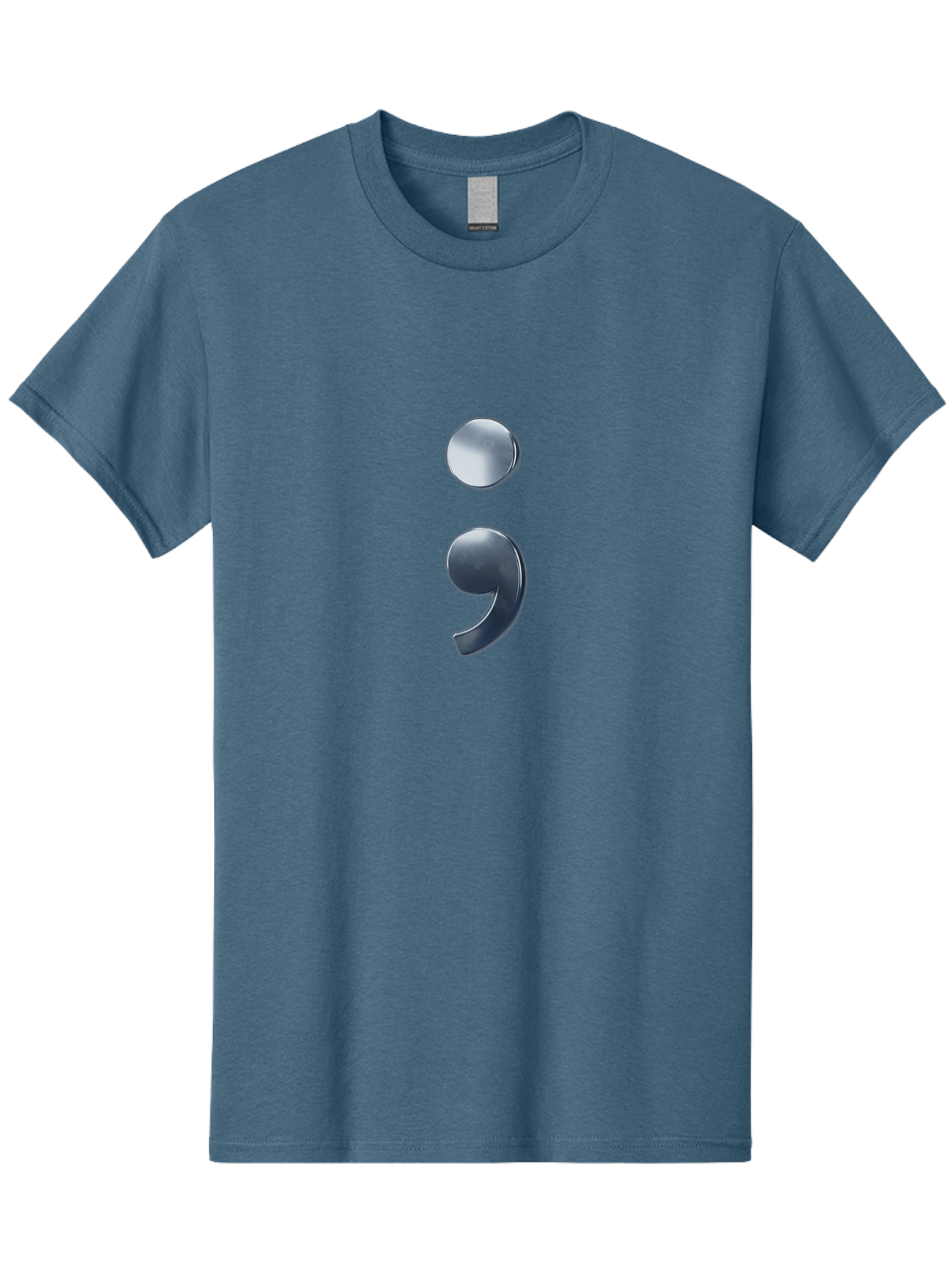 Semicolon-1 Men'S Graphic Tee, 100% Cotton, Comfortable Casual Summer Wear, Machine Washable, Semicolon Symbol, Punctuation Mark, Grammar, Syntax, Writing Tools, Language, Literary Devices, Text Formatting Bae089