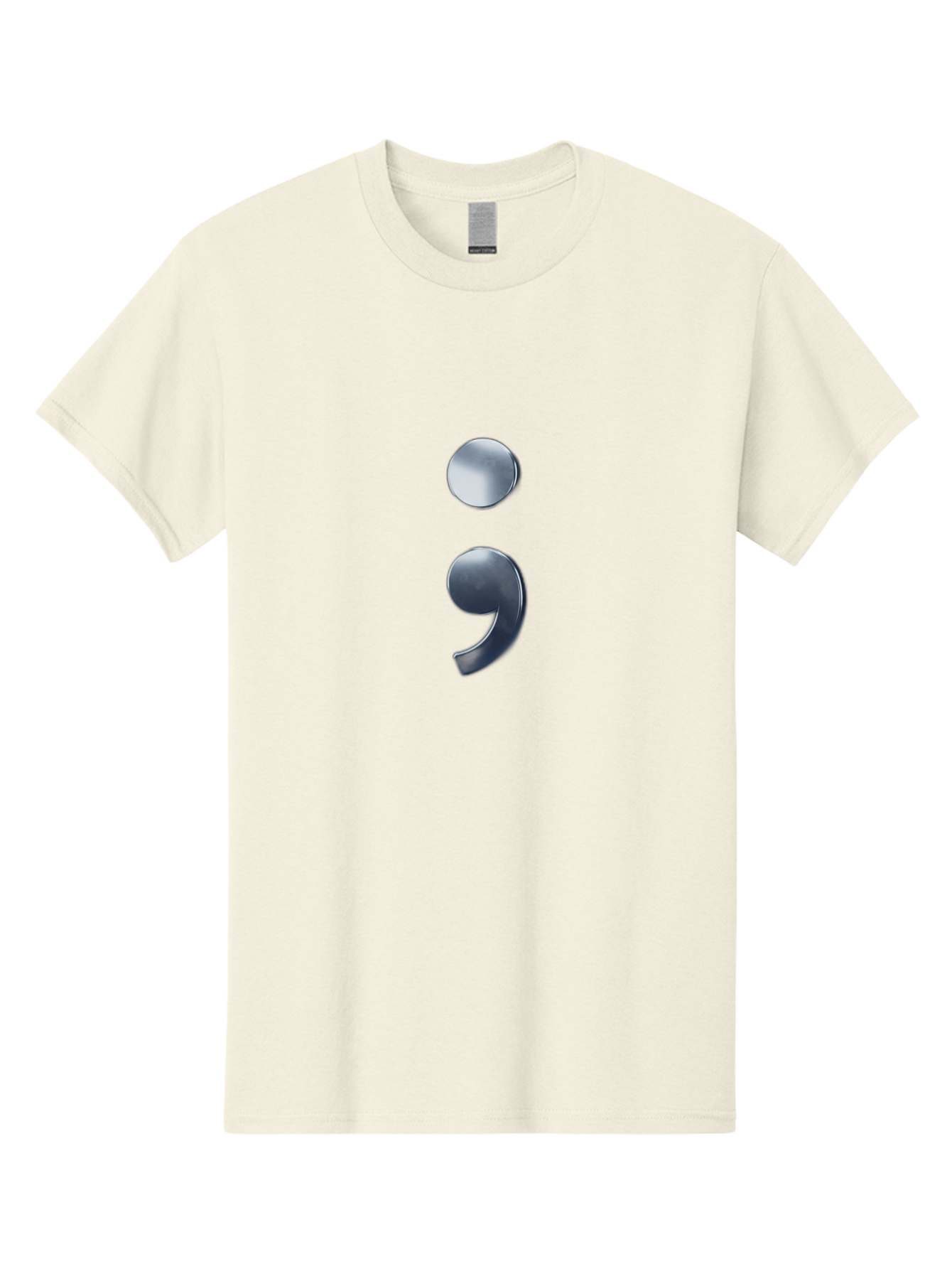 Semicolon-1 Men'S Graphic Tee, 100% Cotton, Comfortable Casual Summer Wear, Machine Washable, Semicolon Symbol, Punctuation Mark, Grammar, Syntax, Writing Tools, Language, Literary Devices, Text Formatting Bae089