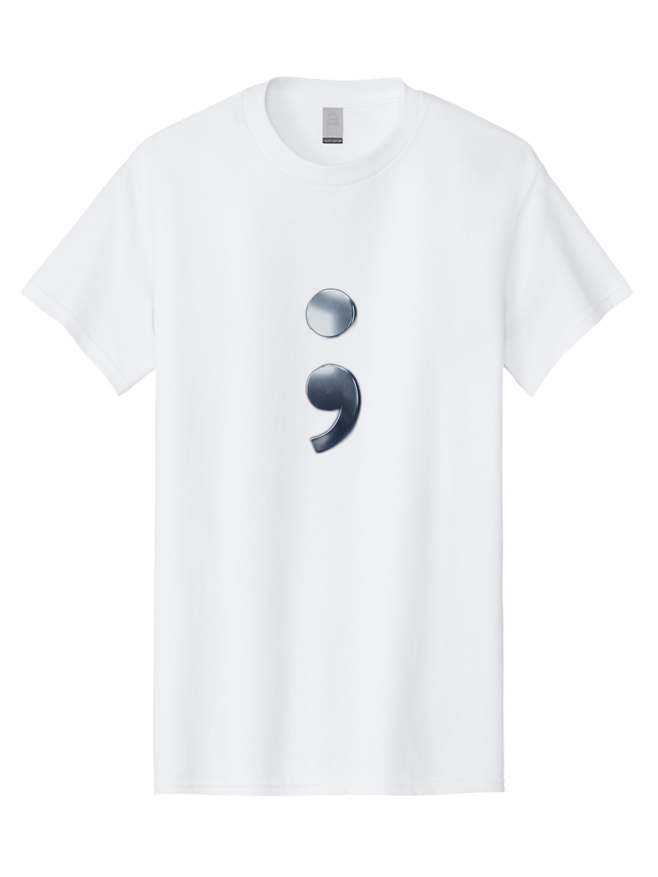 Semicolon-1 Men'S Graphic Tee, 100% Cotton, Comfortable Casual Summer Wear, Machine Washable, Semicolon Symbol, Punctuation Mark, Grammar, Syntax, Writing Tools, Language, Literary Devices, Text Formatting Bae089