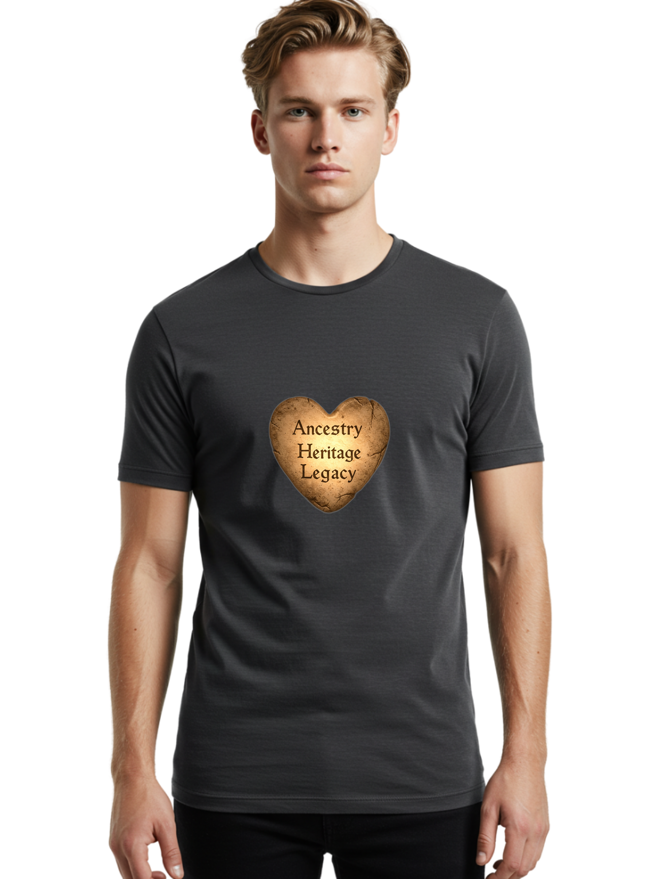 Ancestry-Heritage-Legacy Men'S Graphic Tee, 100% Cotton, Comfortable Casual Summer Wear, Machine Washable, Heartfelt Connection, Family History, Cultural Heritage, Ancestral Roots, Legacy Love, Genealogy Research, Family Tree, Bae112