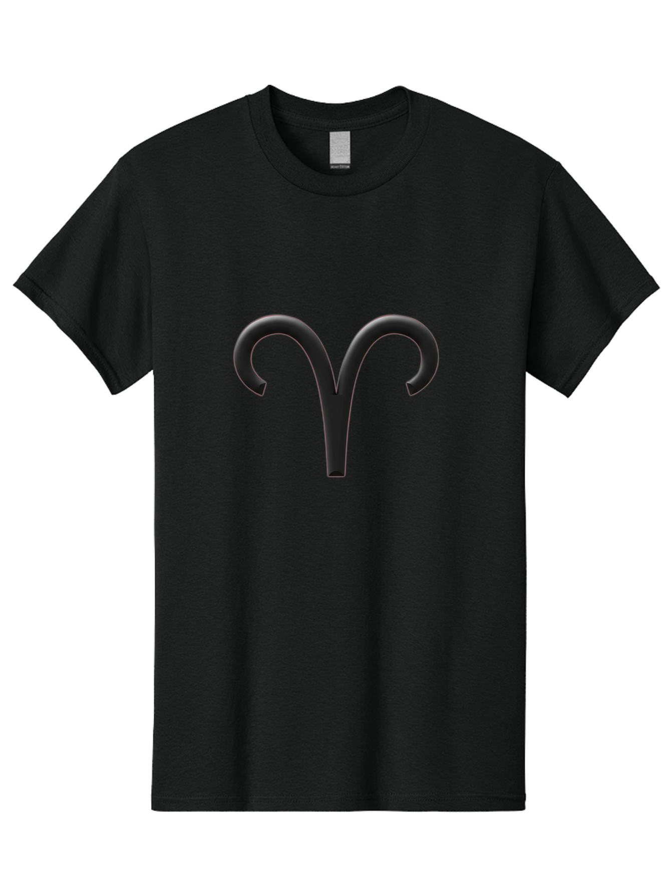 Aries-Symbol Men'S Graphic Tee, 100% Cotton, Comfortable Casual Summer Wear, Machine Washable, Aries Zodiac Sign, Astrological Symbol, Ram Horns, Horoscope, Astrology, Black Icon, Symbol Design, Mystical Sign Bae116