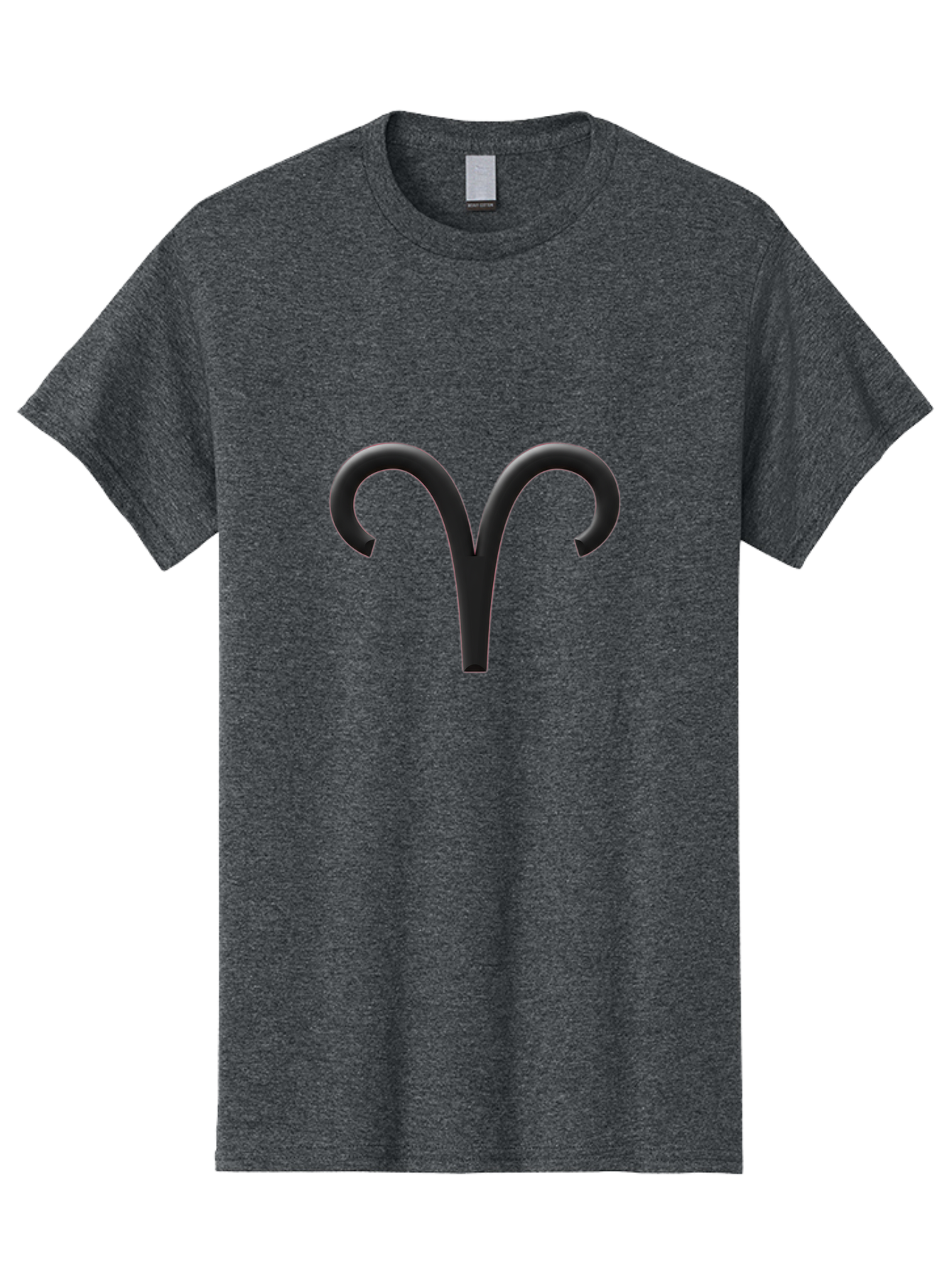 Aries-Symbol Men'S Graphic Tee, 100% Cotton, Comfortable Casual Summer Wear, Machine Washable, Aries Zodiac Sign, Astrological Symbol, Ram Horns, Horoscope, Astrology, Black Icon, Symbol Design, Mystical Sign Bae116