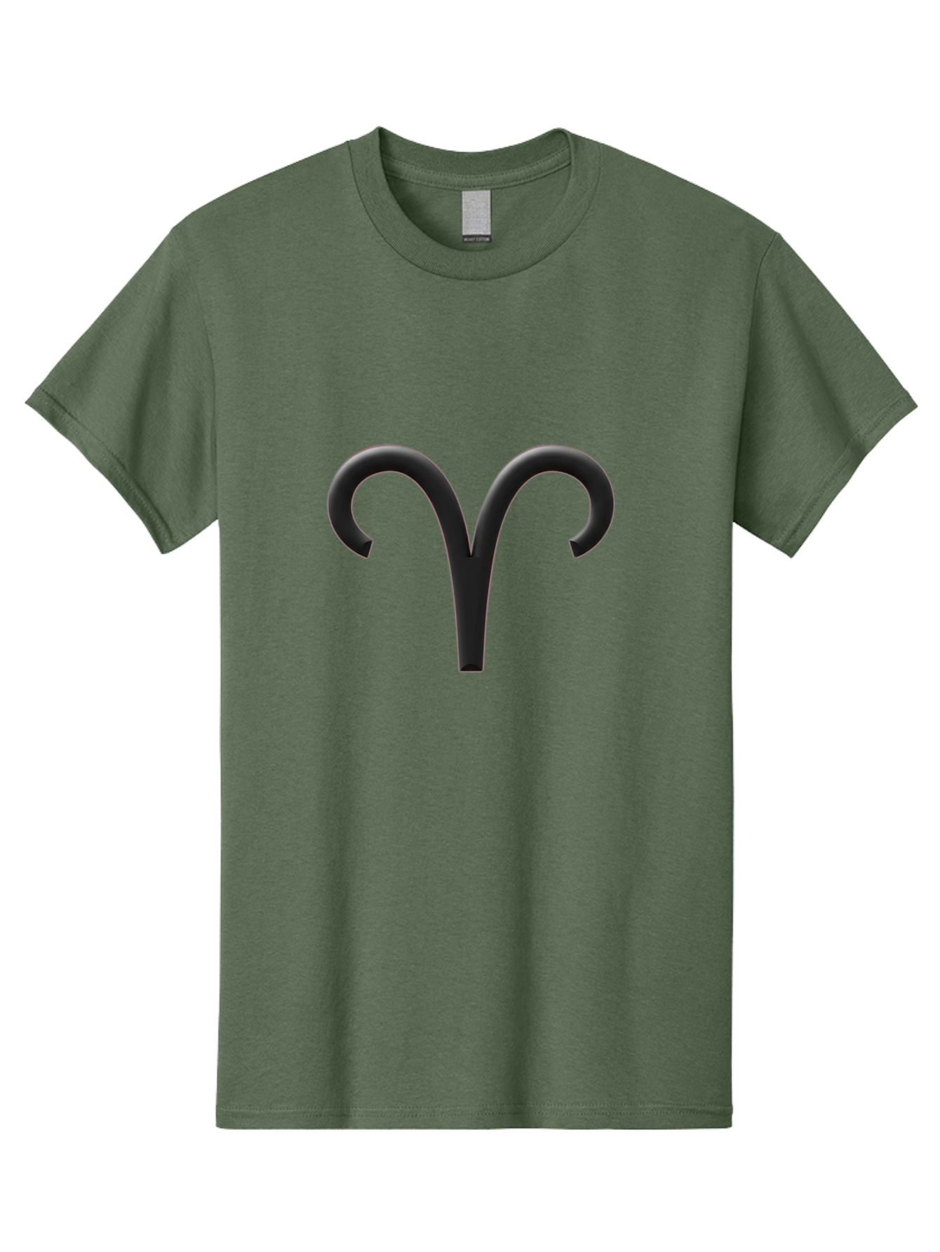 Aries-Symbol Men'S Graphic Tee, 100% Cotton, Comfortable Casual Summer Wear, Machine Washable, Aries Zodiac Sign, Astrological Symbol, Ram Horns, Horoscope, Astrology, Black Icon, Symbol Design, Mystical Sign Bae116