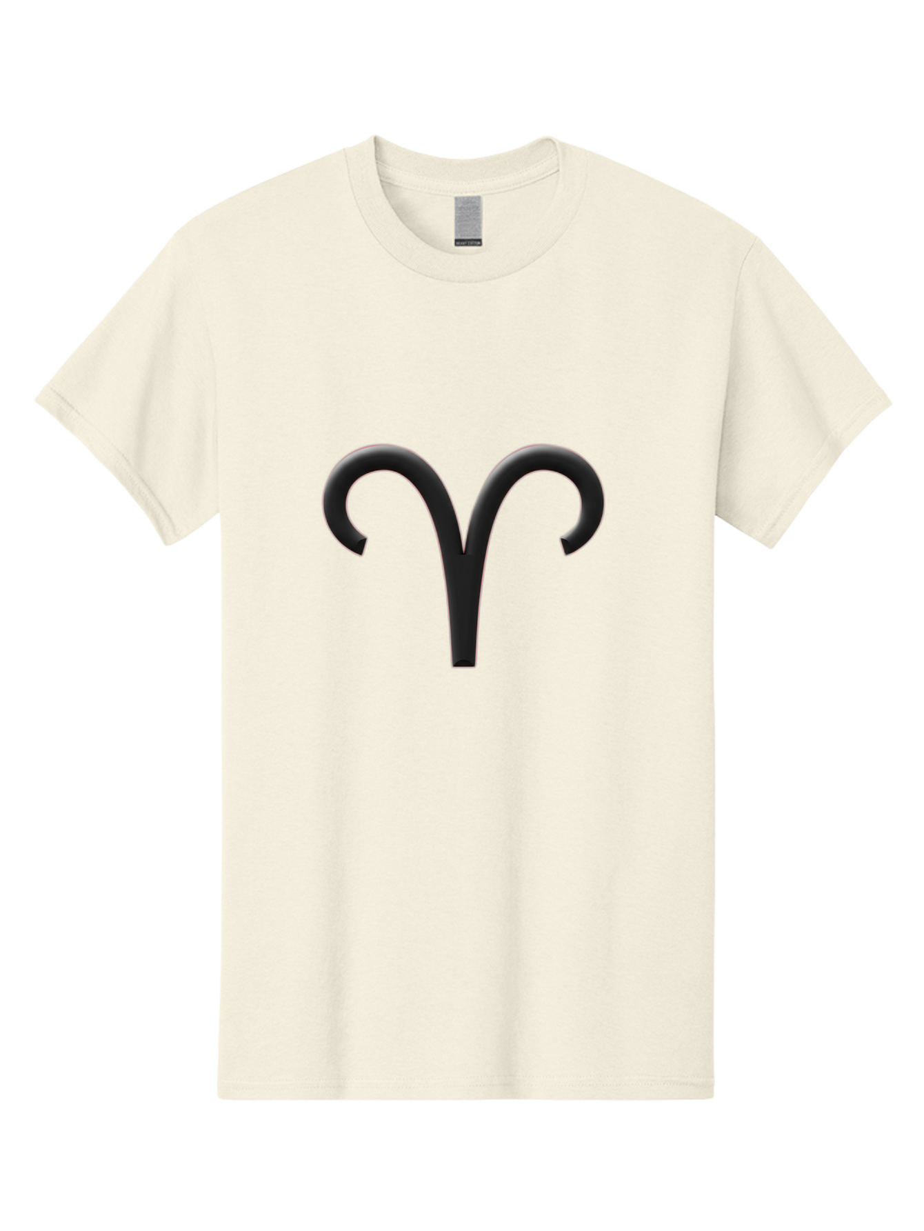 Aries-Symbol Men'S Graphic Tee, 100% Cotton, Comfortable Casual Summer Wear, Machine Washable, Aries Zodiac Sign, Astrological Symbol, Ram Horns, Horoscope, Astrology, Black Icon, Symbol Design, Mystical Sign Bae116