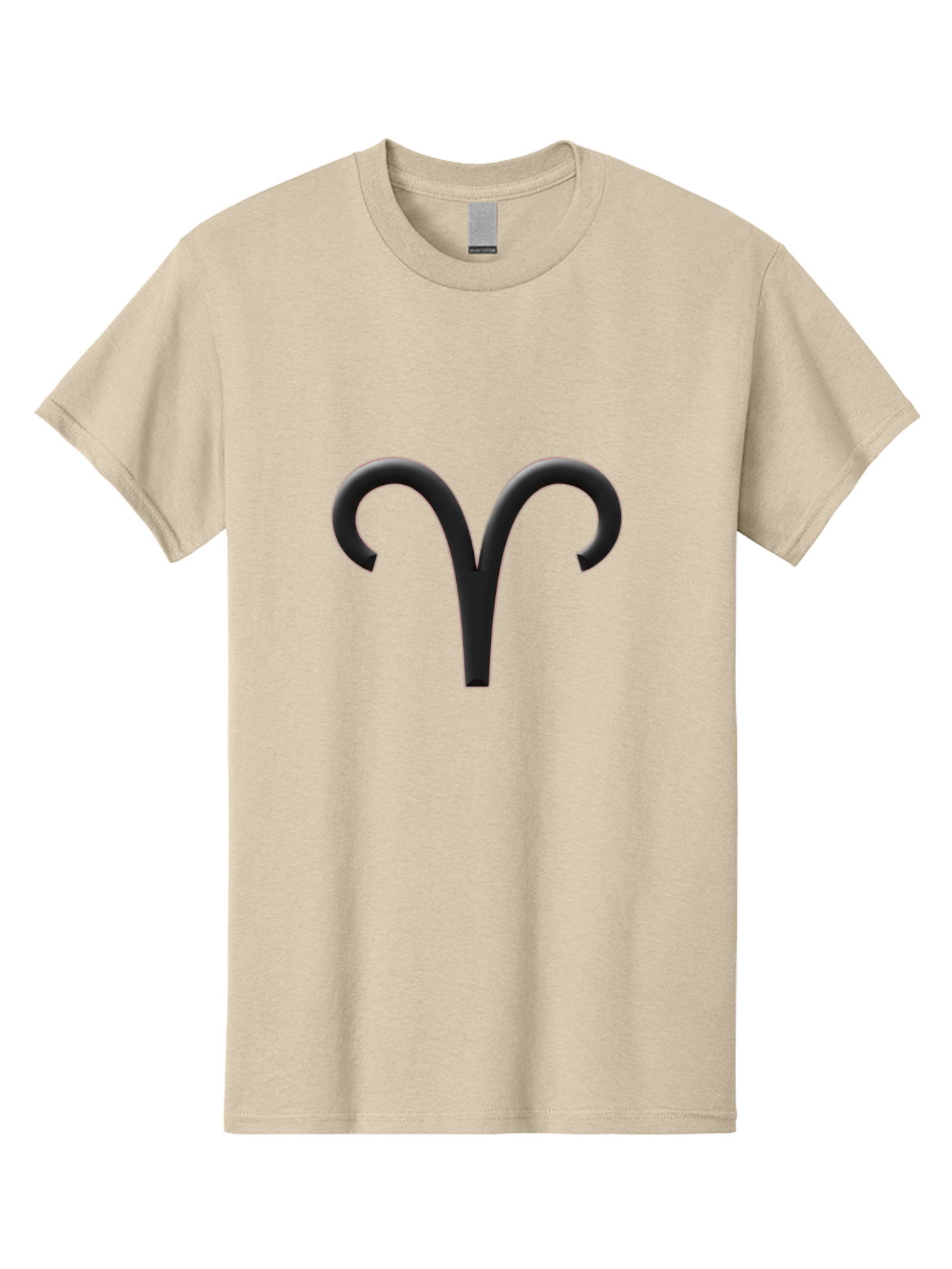 Aries-Symbol Men'S Graphic Tee, 100% Cotton, Comfortable Casual Summer Wear, Machine Washable, Aries Zodiac Sign, Astrological Symbol, Ram Horns, Horoscope, Astrology, Black Icon, Symbol Design, Mystical Sign Bae116