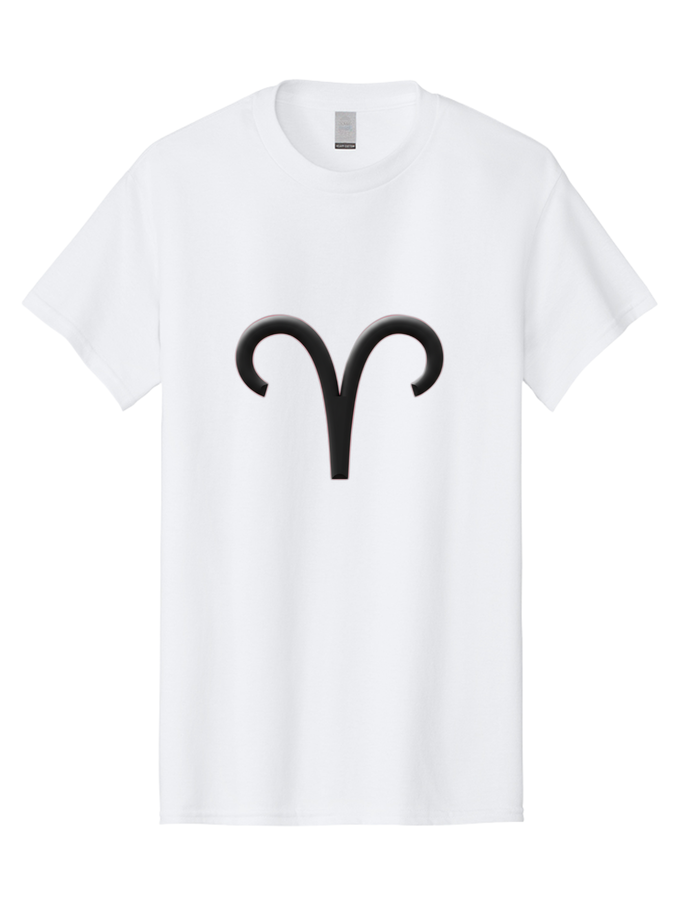Aries-Symbol Men'S Graphic Tee, 100% Cotton, Comfortable Casual Summer Wear, Machine Washable, Aries Zodiac Sign, Astrological Symbol, Ram Horns, Horoscope, Astrology, Black Icon, Symbol Design, Mystical Sign Bae116