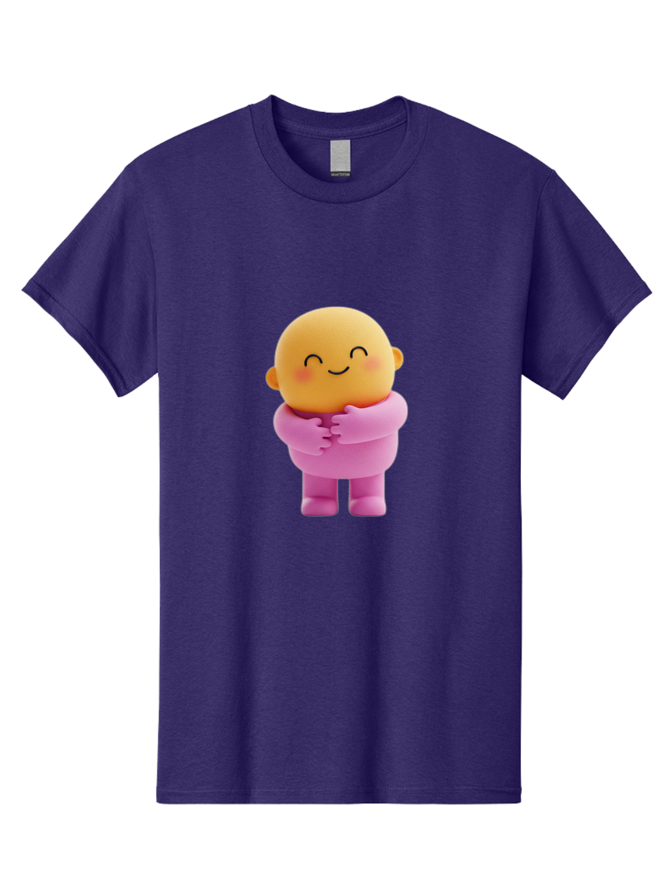 Baby-Figurine Men'S Graphic Tee, 100% Cotton, Comfortable Casual Summer Wear, Machine Washable, Cute Cartoon Character, Smiling Face, Pink Outfit, Hugging Self, Adorable Illustration, Kawaii Art, Lovable Persona, Childlike Charm Bae123