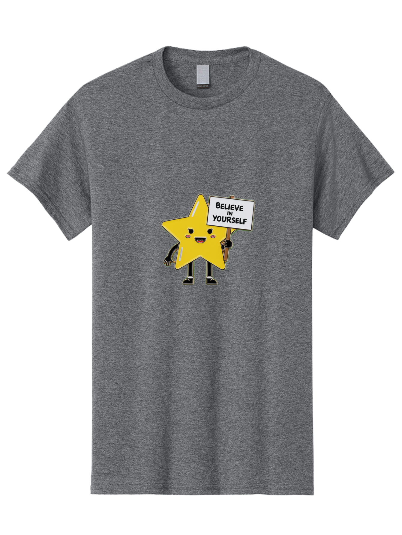 Believe-In-Yourself-5 Men'S Graphic Tee, 100% Cotton, Comfortable Casual Summer Wear, Machine Washable, Motivational Star, Believe In Yourself, Positivity, Inspiration, Confidence, Empowerment, Self-Love, Encouragement, Motivational Quotes, Bae131