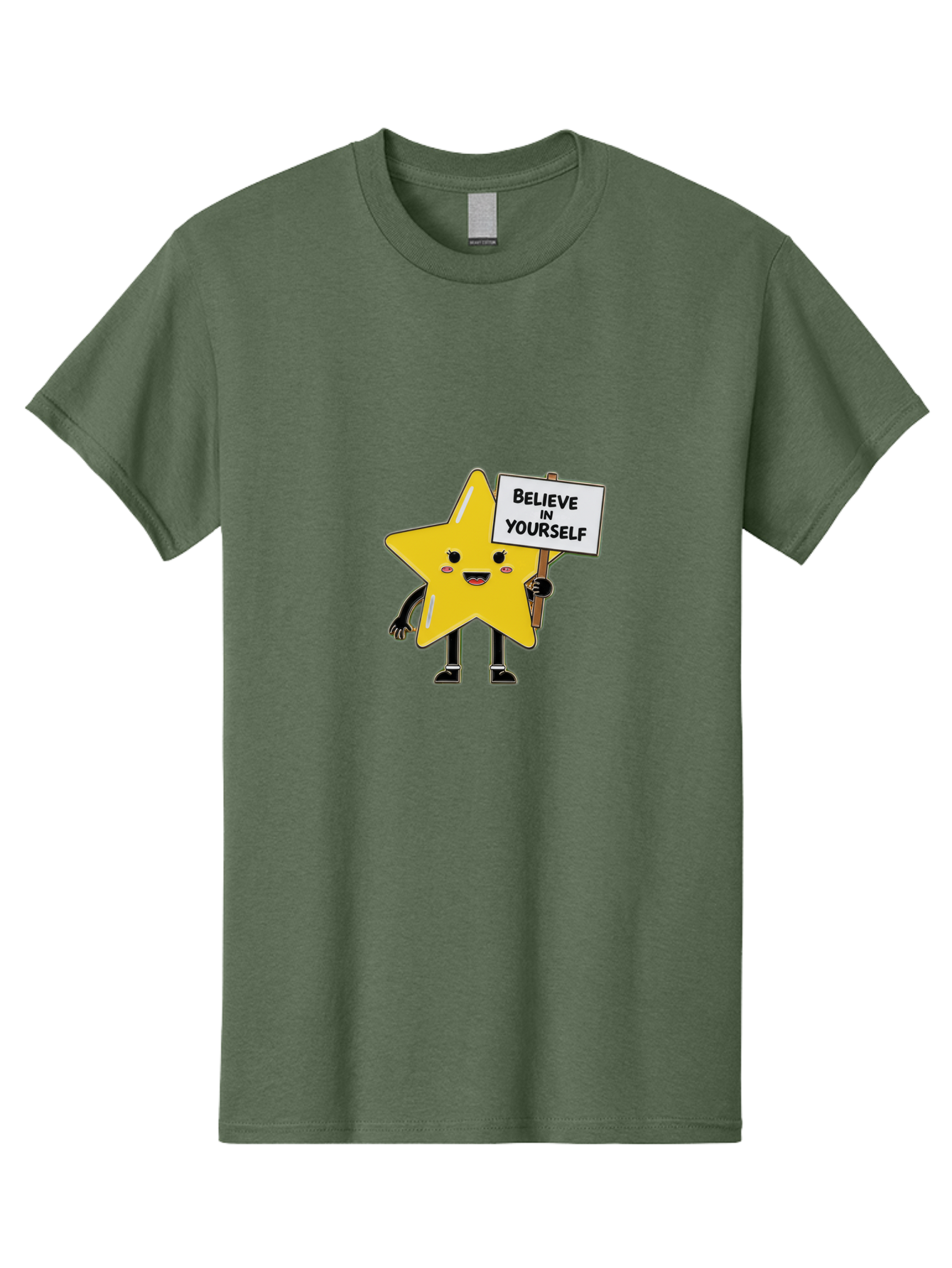 Believe-In-Yourself-5 Men'S Graphic Tee, 100% Cotton, Comfortable Casual Summer Wear, Machine Washable, Motivational Star, Believe In Yourself, Positivity, Inspiration, Confidence, Empowerment, Self-Love, Encouragement, Motivational Quotes, Bae131