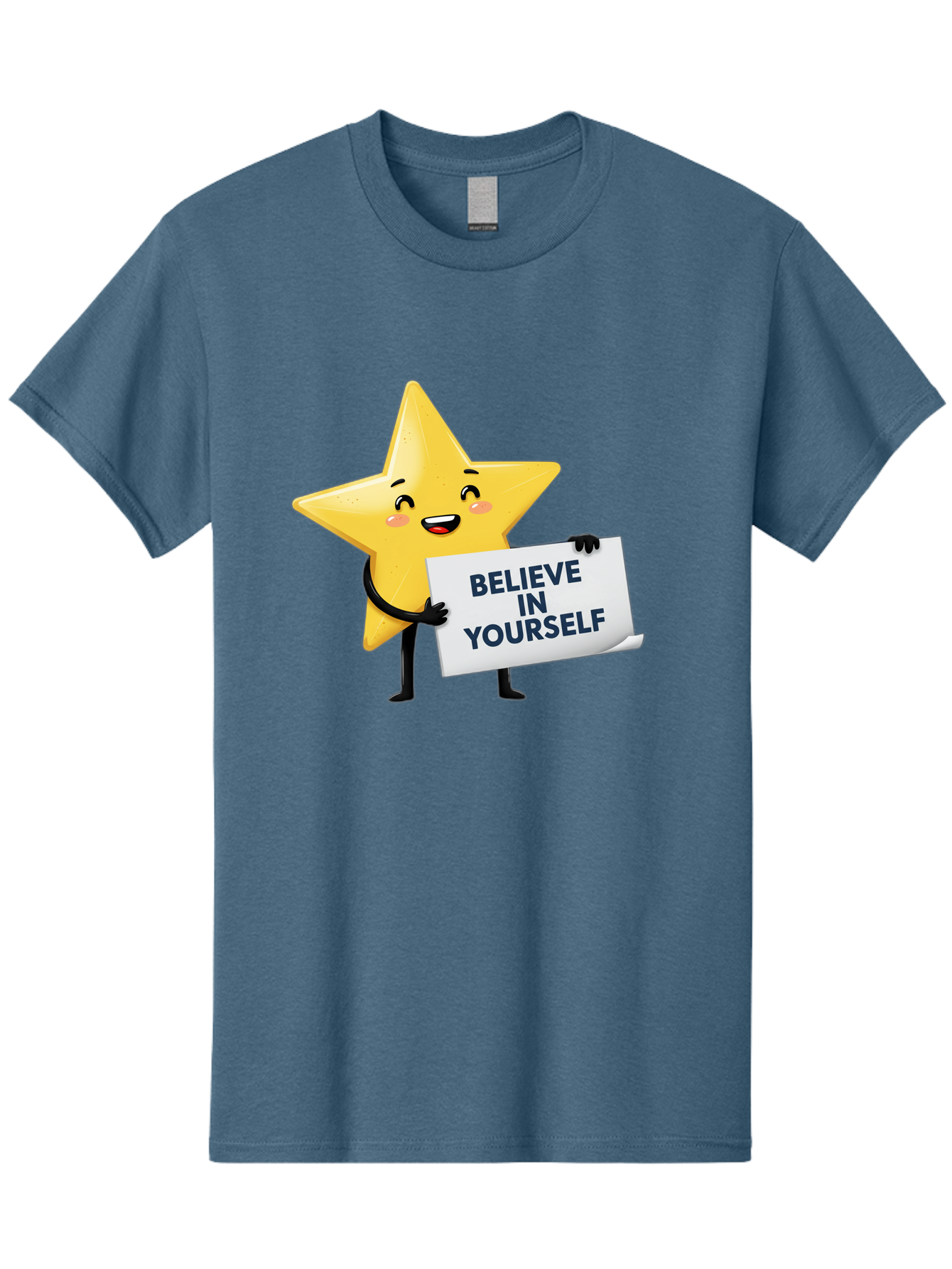 Believe-In-Yourself-9 Men'S Graphic Tee, 100% Cotton, Comfortable Casual Summer Wear, Machine Washable, Cartoon Star, Believe In Yourself, Motivational Quote, Inspirational Message, Positive Affirmation, Self-Confidence, Empowerment, Bae135