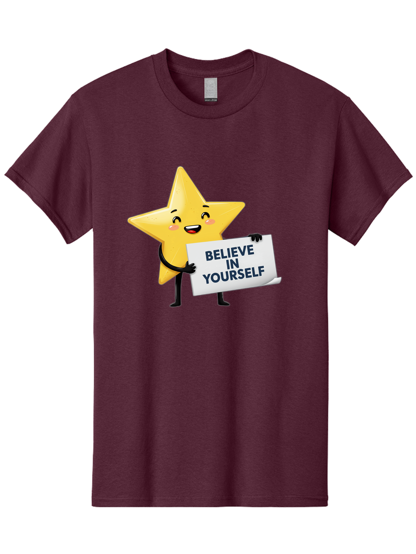 Believe-In-Yourself-9 Men'S Graphic Tee, 100% Cotton, Comfortable Casual Summer Wear, Machine Washable, Cartoon Star, Believe In Yourself, Motivational Quote, Inspirational Message, Positive Affirmation, Self-Confidence, Empowerment, Bae135