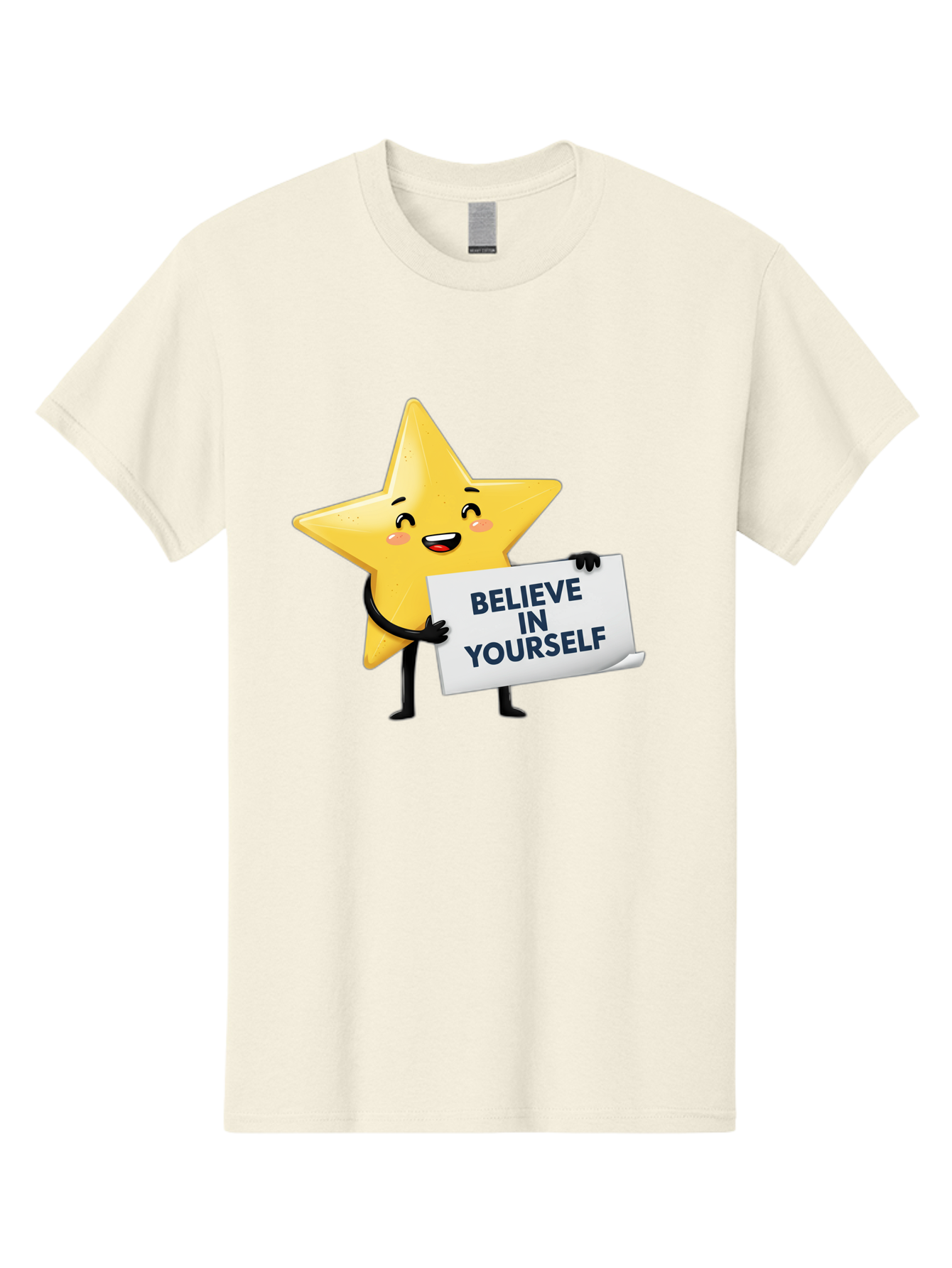 Believe-In-Yourself-9 Men'S Graphic Tee, 100% Cotton, Comfortable Casual Summer Wear, Machine Washable, Cartoon Star, Believe In Yourself, Motivational Quote, Inspirational Message, Positive Affirmation, Self-Confidence, Empowerment, Bae135