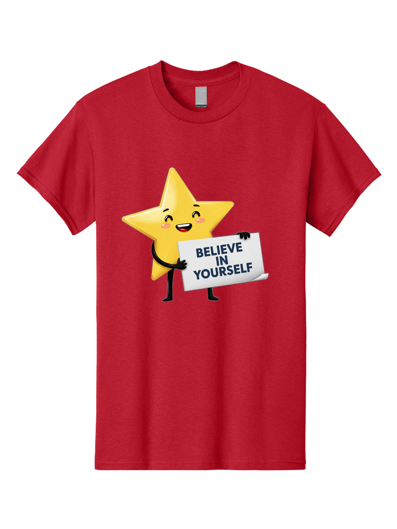 Believe-In-Yourself-9 Men'S Graphic Tee, 100% Cotton, Comfortable Casual Summer Wear, Machine Washable, Cartoon Star, Believe In Yourself, Motivational Quote, Inspirational Message, Positive Affirmation, Self-Confidence, Empowerment, Bae135