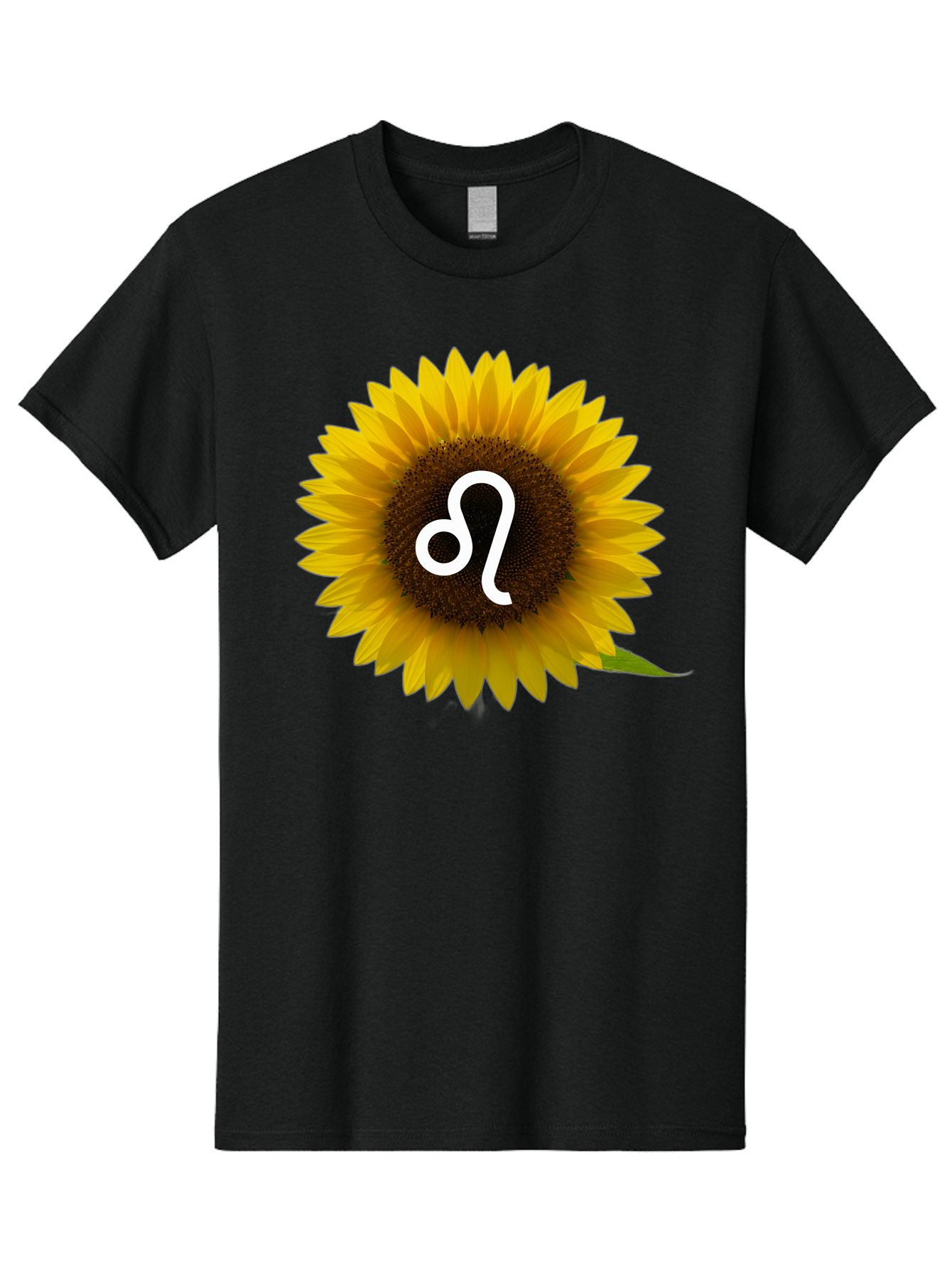 Cancer-Zodiac-Symbol-Sunflower Men'S Graphic Tee, 100% Cotton, Comfortable Casual Summer Wear, Machine Washable, Sunflower With Leo Zodiac Symbol, Astrology Sign, Horoscope, Floral Representation, Vibrant Yellow Petals, Symbolic Astrology, Bae143