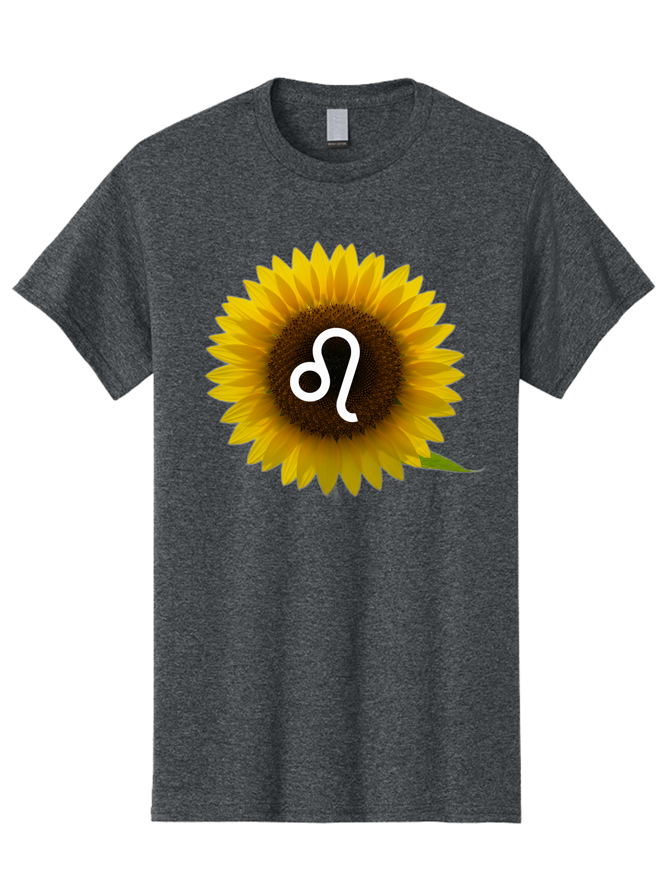 Cancer-Zodiac-Symbol-Sunflower Men'S Graphic Tee, 100% Cotton, Comfortable Casual Summer Wear, Machine Washable, Sunflower With Leo Zodiac Symbol, Astrology Sign, Horoscope, Floral Representation, Vibrant Yellow Petals, Symbolic Astrology, Bae143