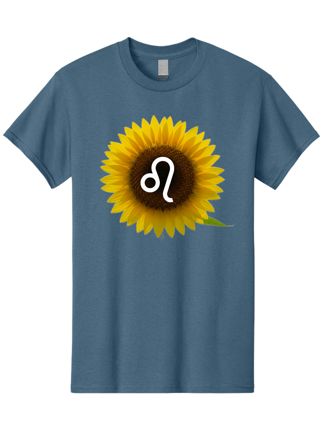 Cancer-Zodiac-Symbol-Sunflower Men'S Graphic Tee, 100% Cotton, Comfortable Casual Summer Wear, Machine Washable, Sunflower With Leo Zodiac Symbol, Astrology Sign, Horoscope, Floral Representation, Vibrant Yellow Petals, Symbolic Astrology, Bae143