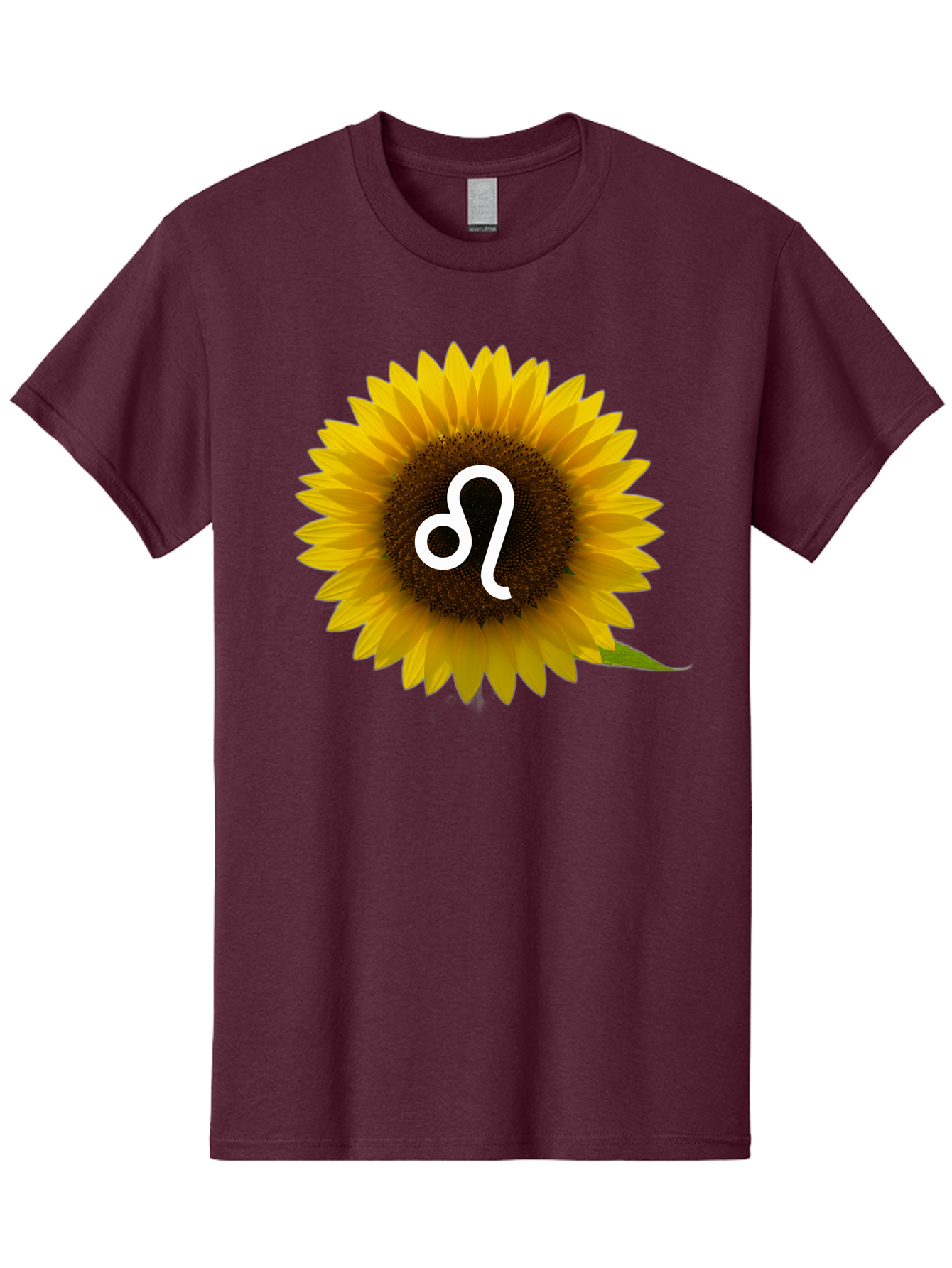 Cancer-Zodiac-Symbol-Sunflower Men'S Graphic Tee, 100% Cotton, Comfortable Casual Summer Wear, Machine Washable, Sunflower With Leo Zodiac Symbol, Astrology Sign, Horoscope, Floral Representation, Vibrant Yellow Petals, Symbolic Astrology, Bae143
