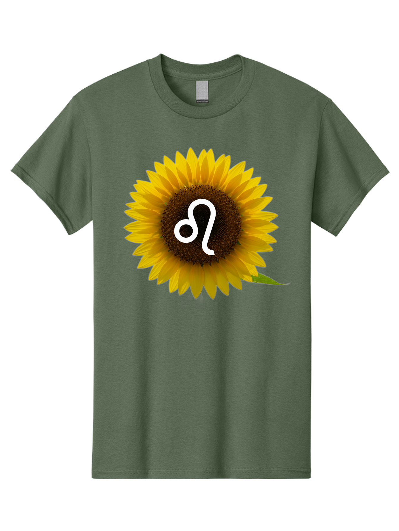 Cancer-Zodiac-Symbol-Sunflower Men'S Graphic Tee, 100% Cotton, Comfortable Casual Summer Wear, Machine Washable, Sunflower With Leo Zodiac Symbol, Astrology Sign, Horoscope, Floral Representation, Vibrant Yellow Petals, Symbolic Astrology, Bae143