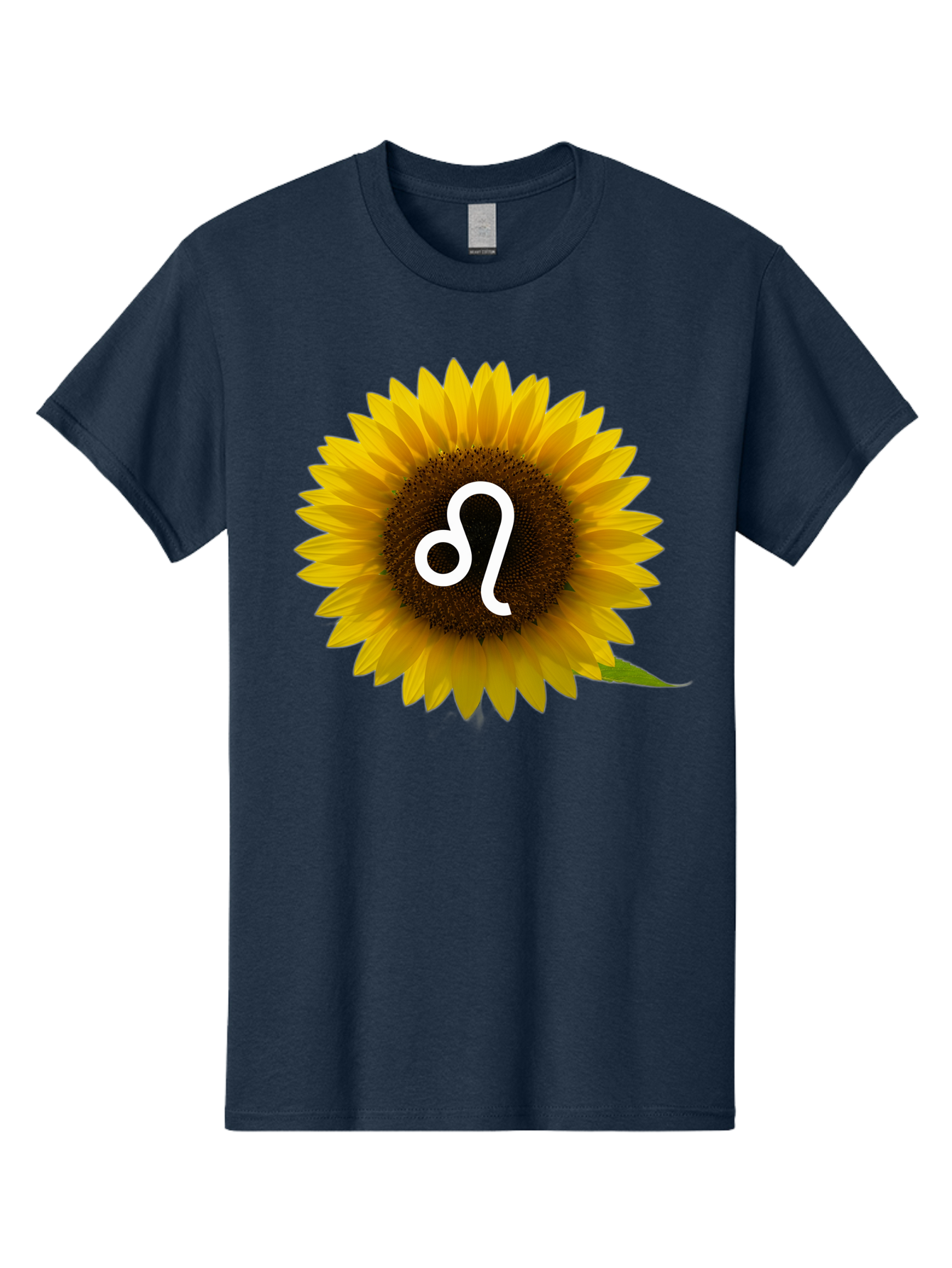 Cancer-Zodiac-Symbol-Sunflower Men'S Graphic Tee, 100% Cotton, Comfortable Casual Summer Wear, Machine Washable, Sunflower With Leo Zodiac Symbol, Astrology Sign, Horoscope, Floral Representation, Vibrant Yellow Petals, Symbolic Astrology, Bae143
