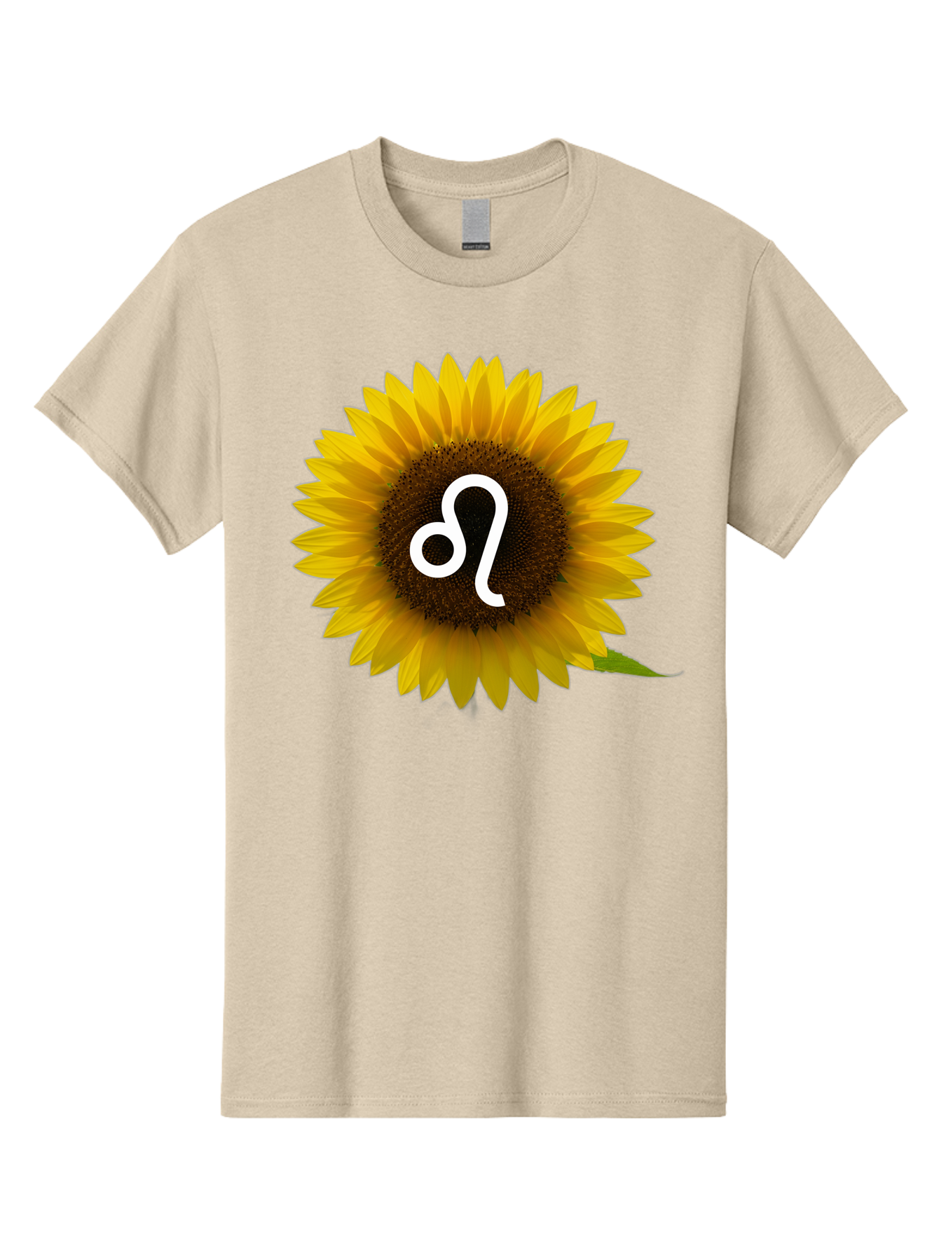Cancer-Zodiac-Symbol-Sunflower Men'S Graphic Tee, 100% Cotton, Comfortable Casual Summer Wear, Machine Washable, Sunflower With Leo Zodiac Symbol, Astrology Sign, Horoscope, Floral Representation, Vibrant Yellow Petals, Symbolic Astrology, Bae143