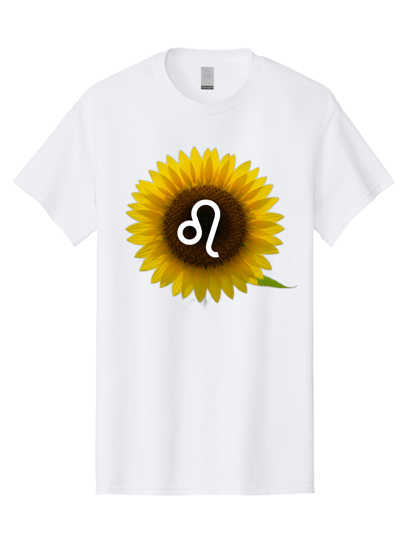 Cancer-Zodiac-Symbol-Sunflower Men'S Graphic Tee, 100% Cotton, Comfortable Casual Summer Wear, Machine Washable, Sunflower With Leo Zodiac Symbol, Astrology Sign, Horoscope, Floral Representation, Vibrant Yellow Petals, Symbolic Astrology, Bae143