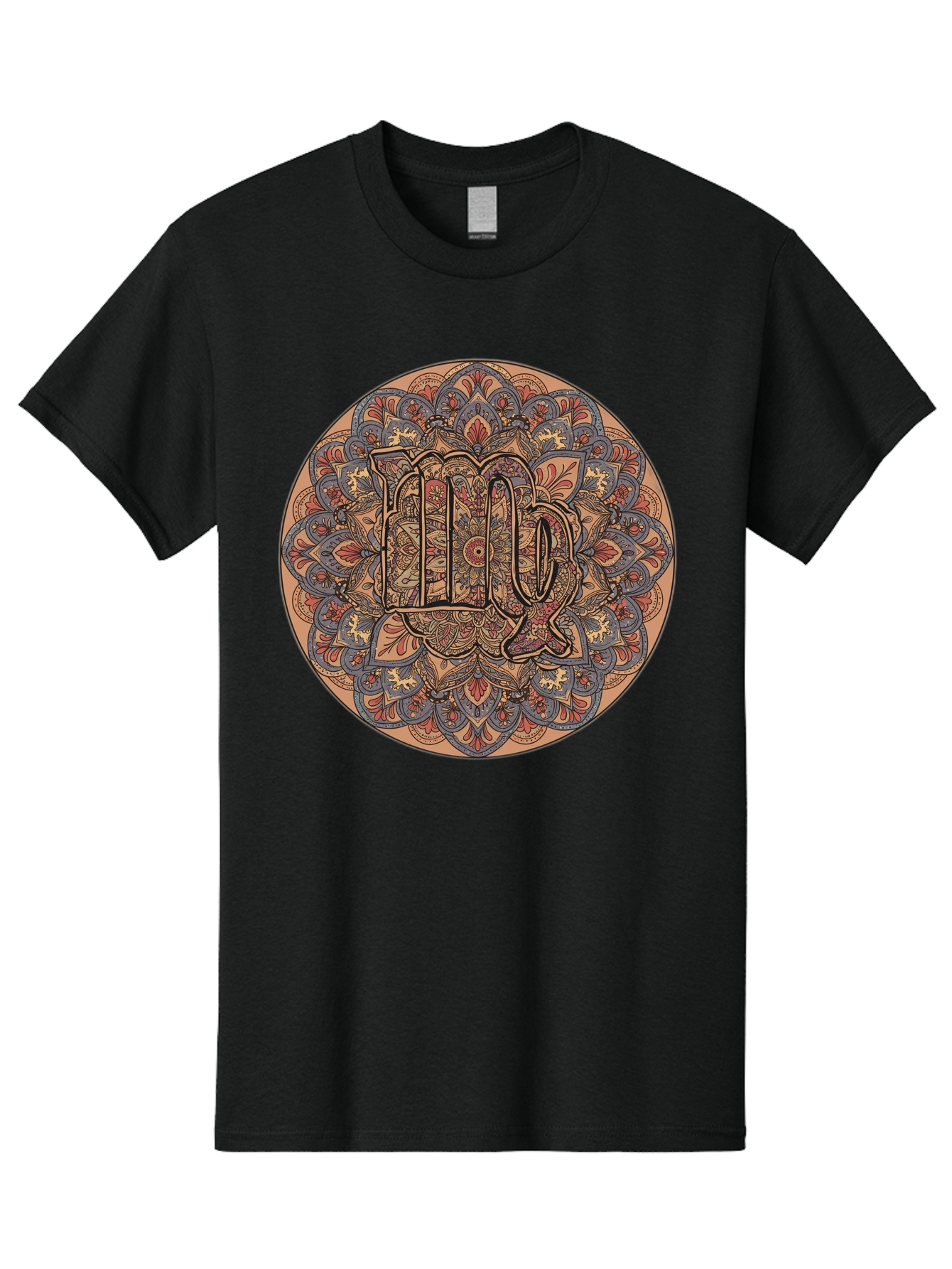 Capricorn-2 Men'S Graphic Tee, 100% Cotton, Comfortable Casual Summer Wear, Machine Washable, Capricorn Zodiac Sign, Intricate Mandala Design, Symbol Of Ambition, Earthy Tones, Mystical Patterns, Astrology Art, Spiritual Symbolism, Bae145