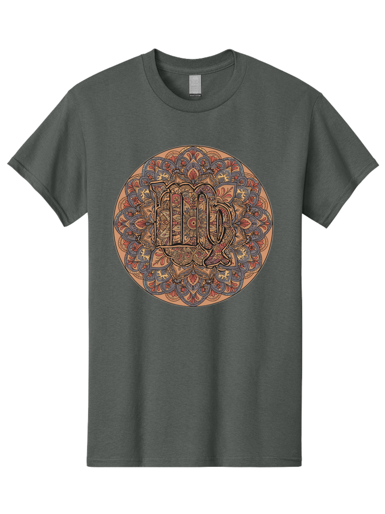 Capricorn-2 Men'S Graphic Tee, 100% Cotton, Comfortable Casual Summer Wear, Machine Washable, Capricorn Zodiac Sign, Intricate Mandala Design, Symbol Of Ambition, Earthy Tones, Mystical Patterns, Astrology Art, Spiritual Symbolism, Bae145