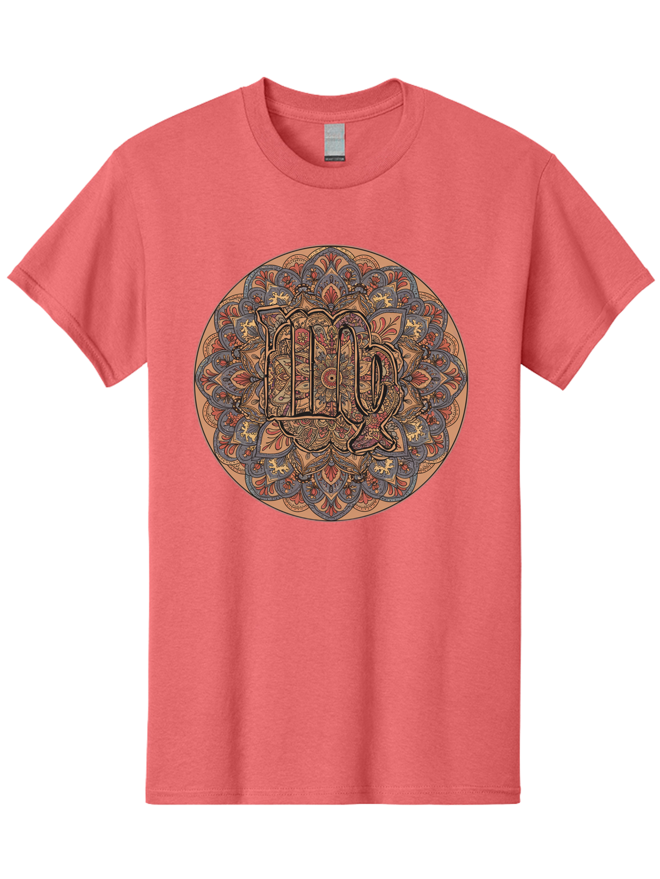 Capricorn-2 Men'S Graphic Tee, 100% Cotton, Comfortable Casual Summer Wear, Machine Washable, Capricorn Zodiac Sign, Intricate Mandala Design, Symbol Of Ambition, Earthy Tones, Mystical Patterns, Astrology Art, Spiritual Symbolism, Bae145